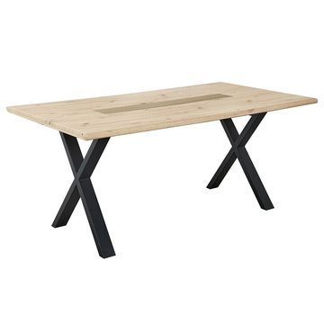 Lomadox Essgruppe FALLON-55, (Spar-Set, 7-tlg), Tisch 180x100cm, Stühle gepolstert und drehbar