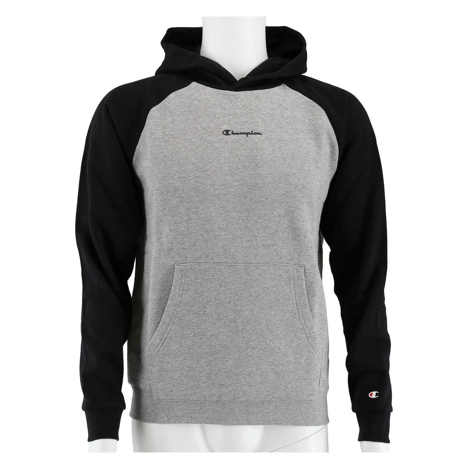 Champion Kapuzenpullover Hoodie American Classic Small Logo (gefüttert) grau/schwarz Jungen