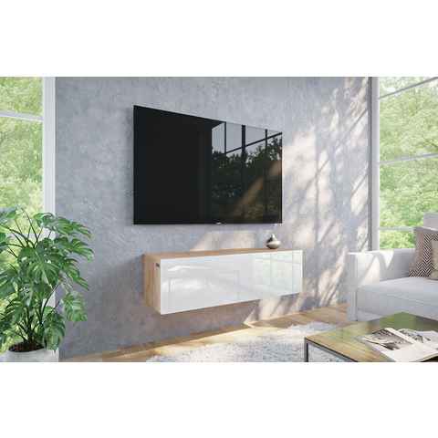 Platan Room Lowboard, Fernsehschrank 105/140/160/210/280cm breit Hängend Stehend Hochglanz