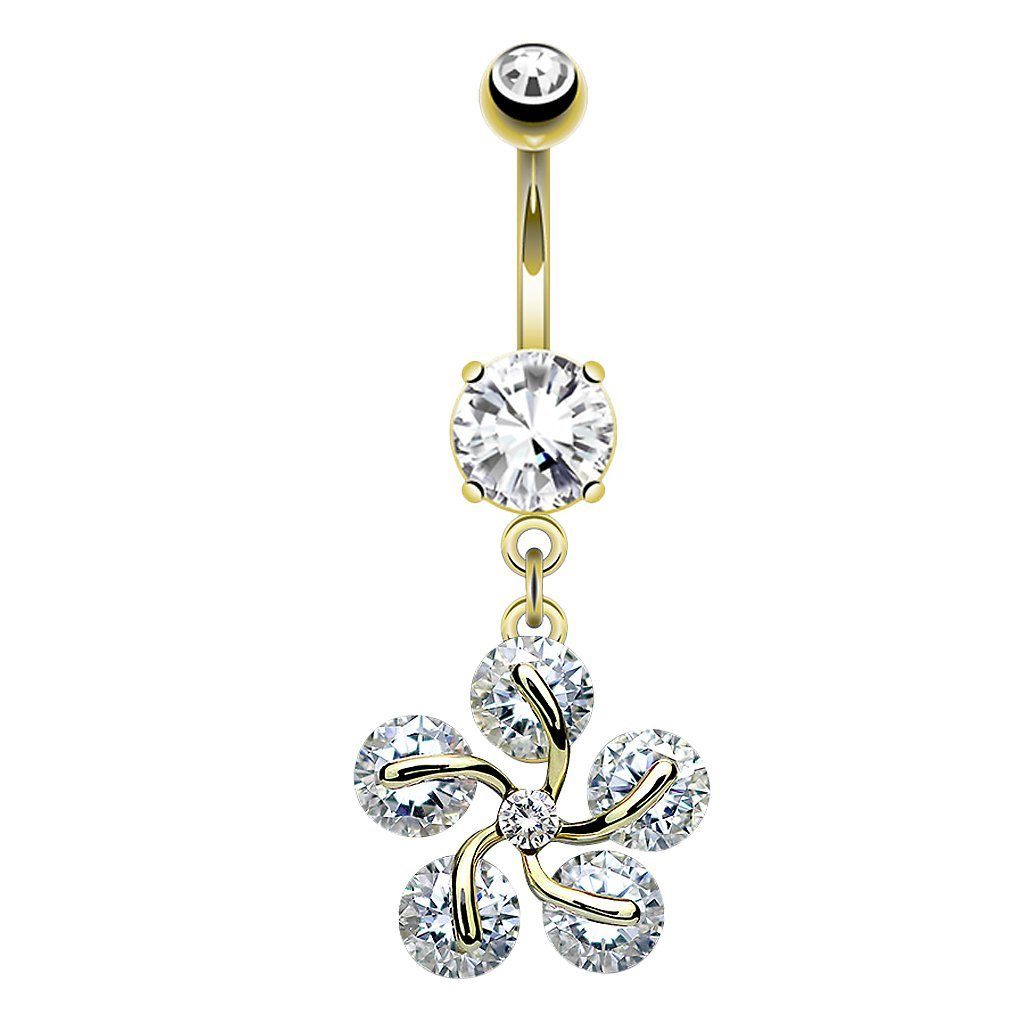 Bauchnabelpiercing Piercing Banane Chirurgenstahl Kristall Blütenblät