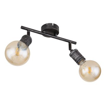 etc-shop LED Deckenspot, Leuchtmittel nicht inklusive, Spotstrahler Deckenlampe beweglich Retro Wohnzimmerleuchte nickel matt