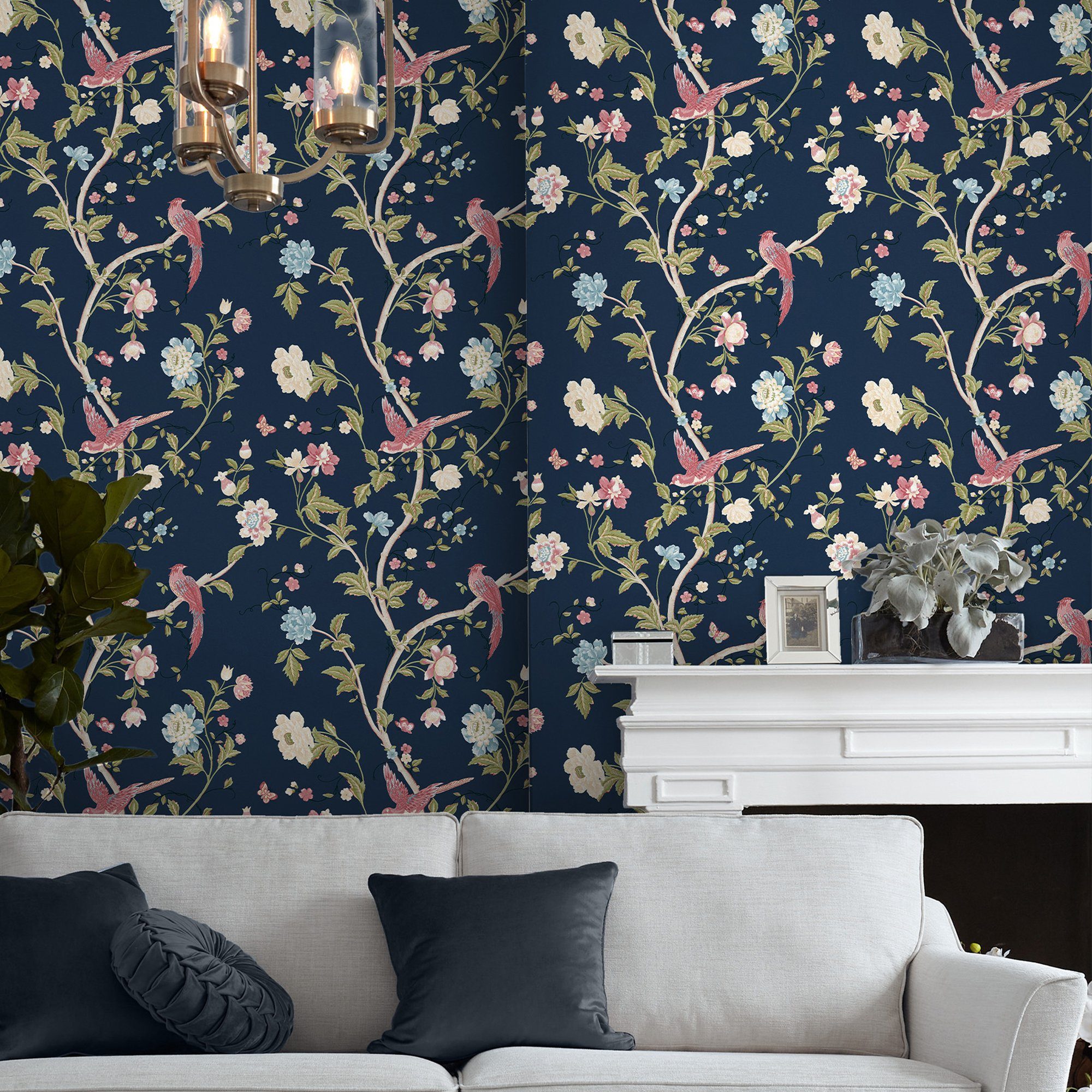 LAURA ASHLEY Vliestapete Summer Palace, glatt, geblümt, (1 St), 10mx52cm (ca. 5m2)