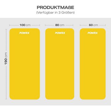 POWRX Yogamatte Gymnastikmatte inkl. Trageband + Tasche + GRATIS Übungsposter, Gelb 190 X 60 X 1.5 Cm