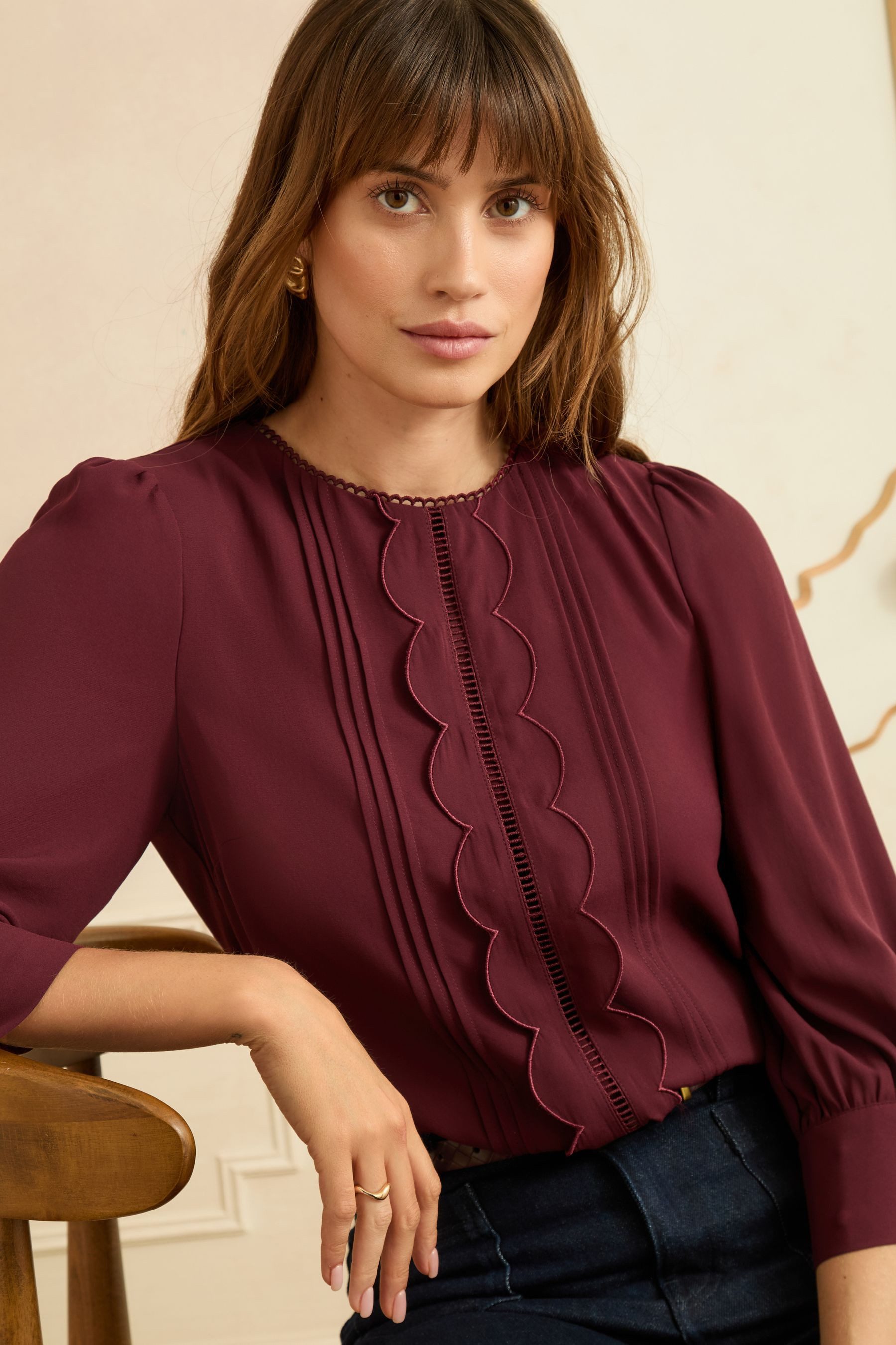 Love & Roses Langarmbluse Love & Roses Bluse mit 3/4-Ärmeln, Regular (1-tlg)