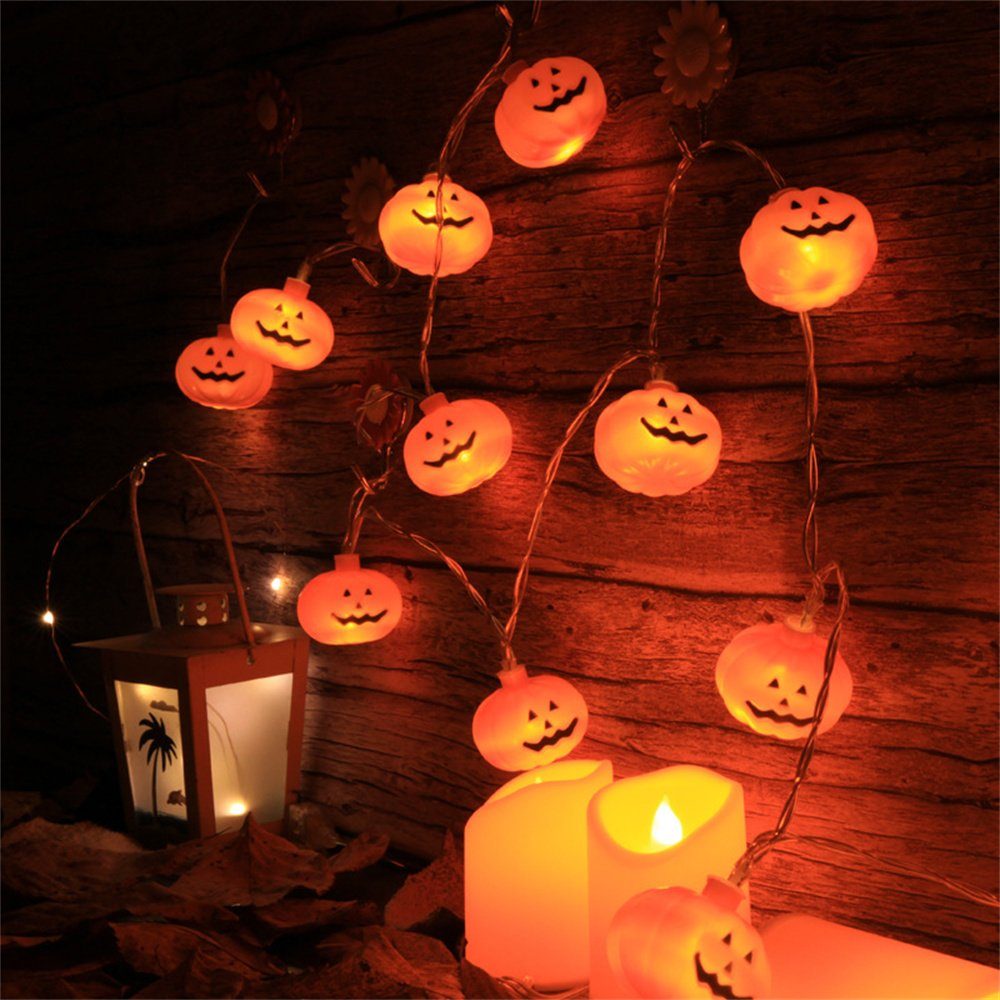 Halloween Oneid deko Licht,für Lichterkette Halloween kürbis LEDs lichterkette,2.5M 20