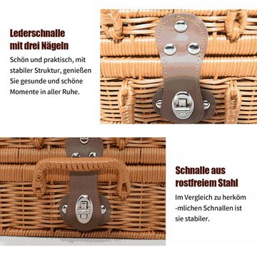 TWSOUL Aufbewahrungsbox Handgefertigte Rattanbox, Rattan-Aufbewahrungsbox, Eingebauter Eisenrahmen, Leicht zu tragen