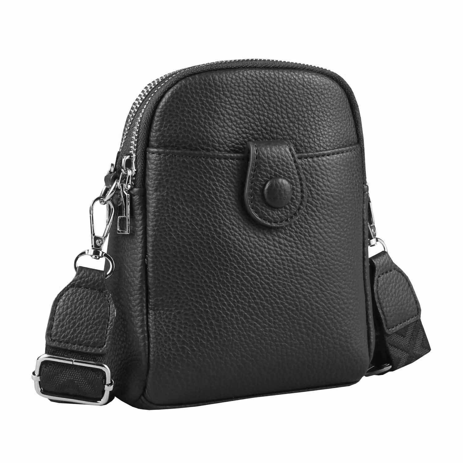 ITALYSHOP24 Schultertasche Damen Tasche Minibag Umhängetasche Geldbörse Handytasche Crossover, Brusttasche Bodybag Crossbody Hüfttasche Clutch leicht Gewicht