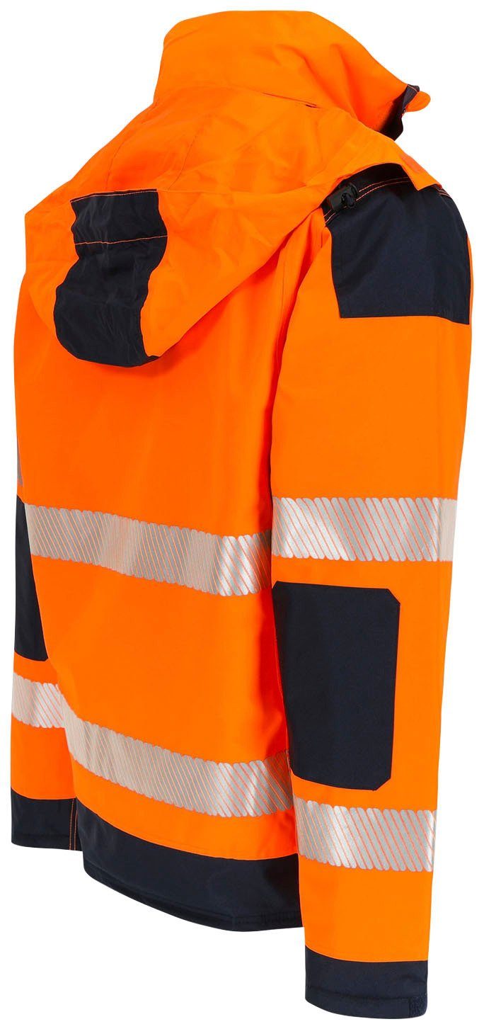 Herock Arbeitsjacke Regenjacke, Reissverschlusstaschen VIZ orange Hodor winddicht, viele atmungsaktiv, HIGH