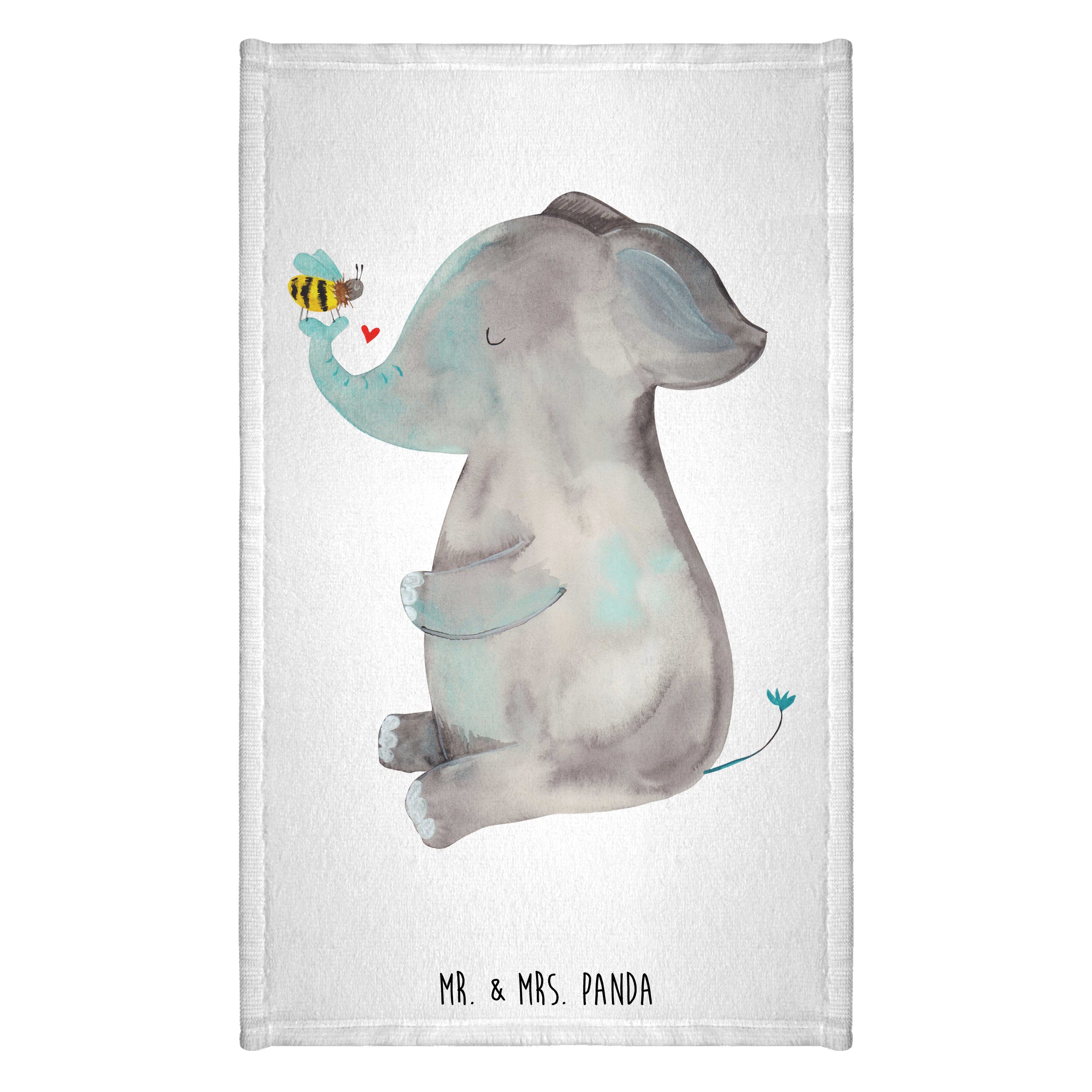Handtuch Elefant Biene - Weiß - Geschenk, lustige Sprüche, Tiermotive, Gute La