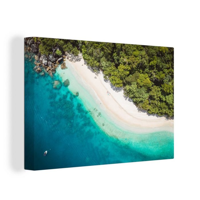 OneMillionCanvasses® Leinwandbild Strand - Steine - Australien (1 St) Wandbild Leinwandbilder Aufhängefertig Wanddeko