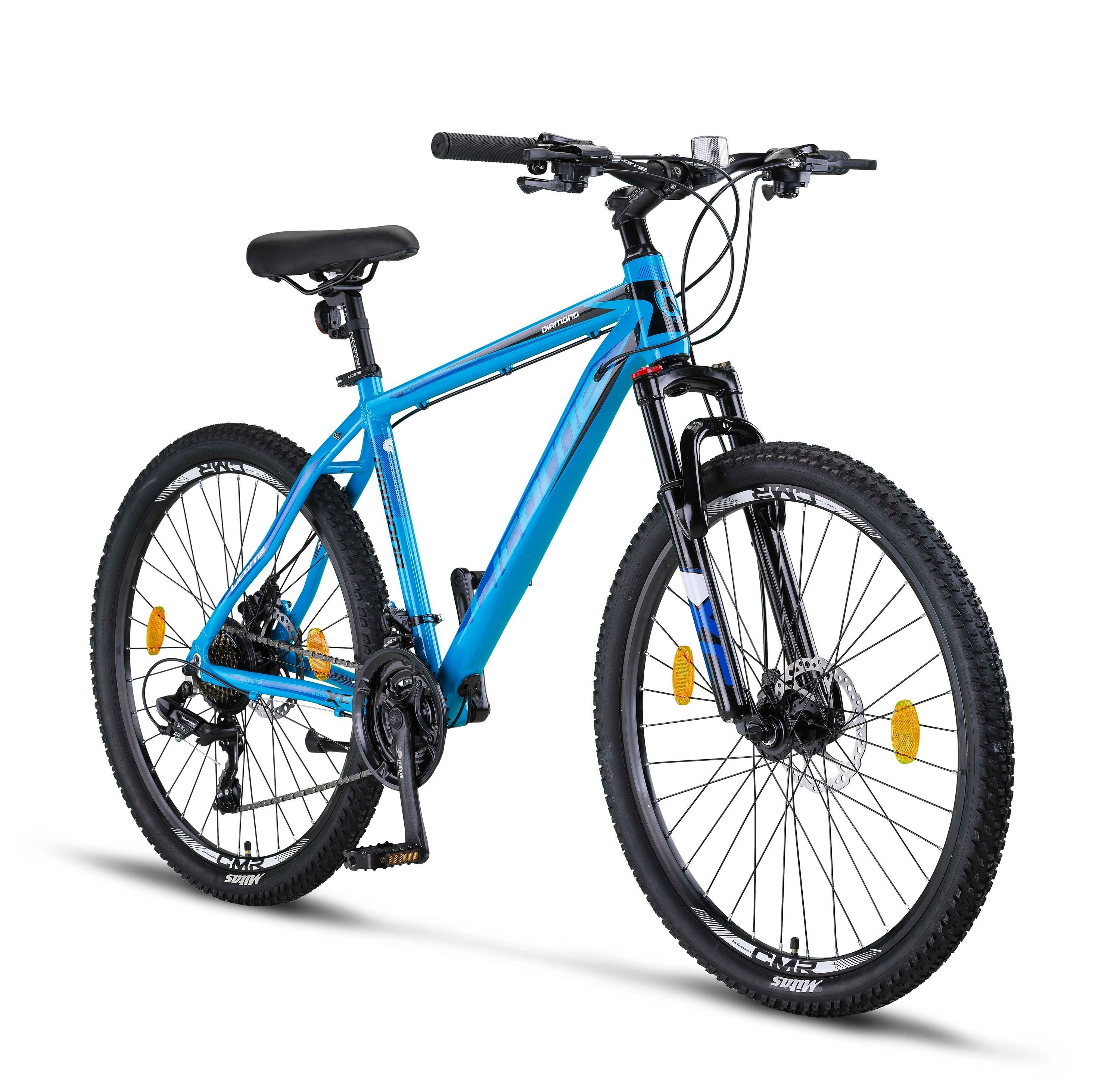 26, Mountainbike Bike Premium Zoll, Mountainbike Gang Licorne 29 Licorne 27.5 Bike Blau und Diamond 21 Alu