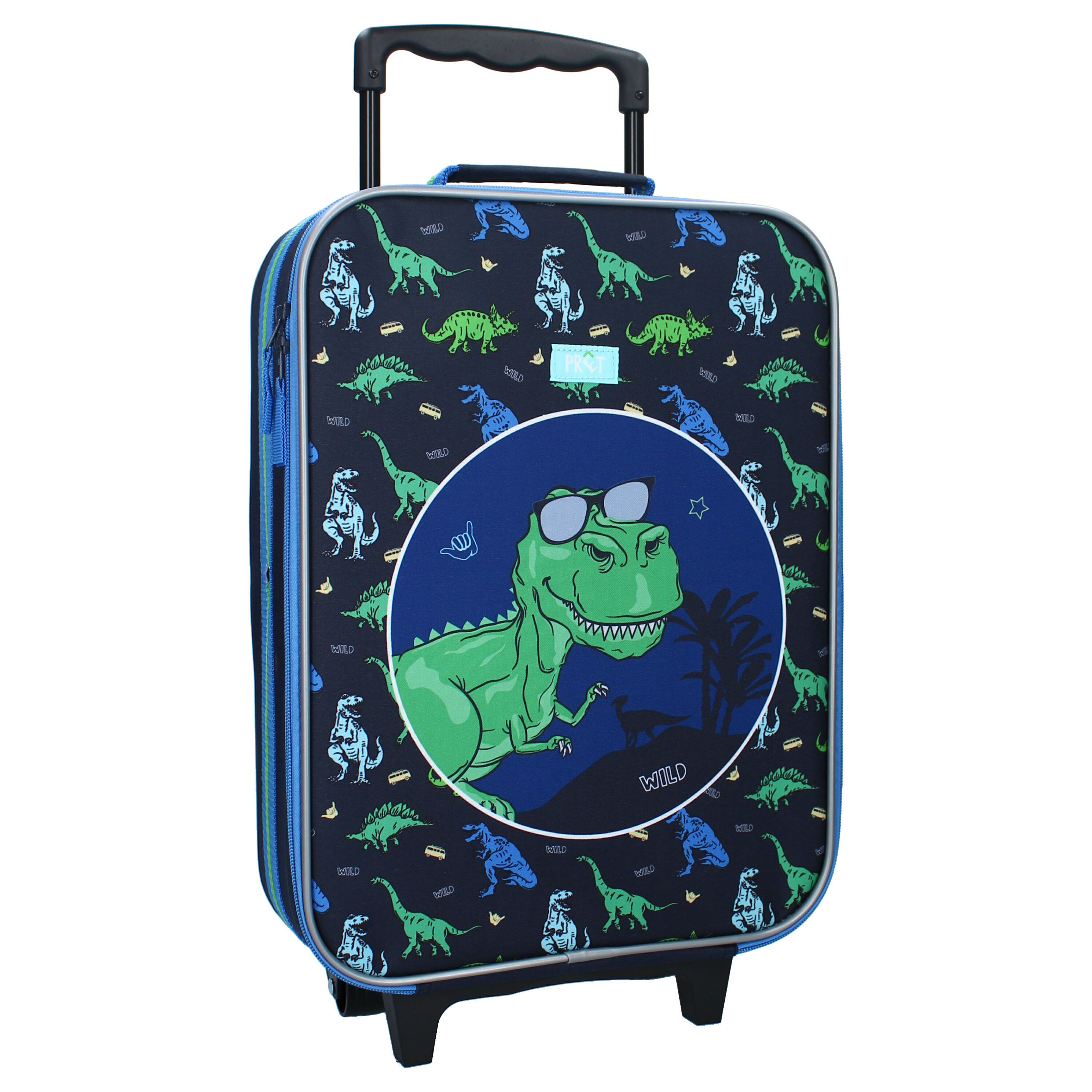 Vadobag Kinderkoffer Dinosaurier Trolley Koffer 12L Kindertrolley Handgepäck Dino Jungen ab, Innenmaße: 40 x 30 x 10 cm, Gesamtmaße: 47 x 31 x 13 cm