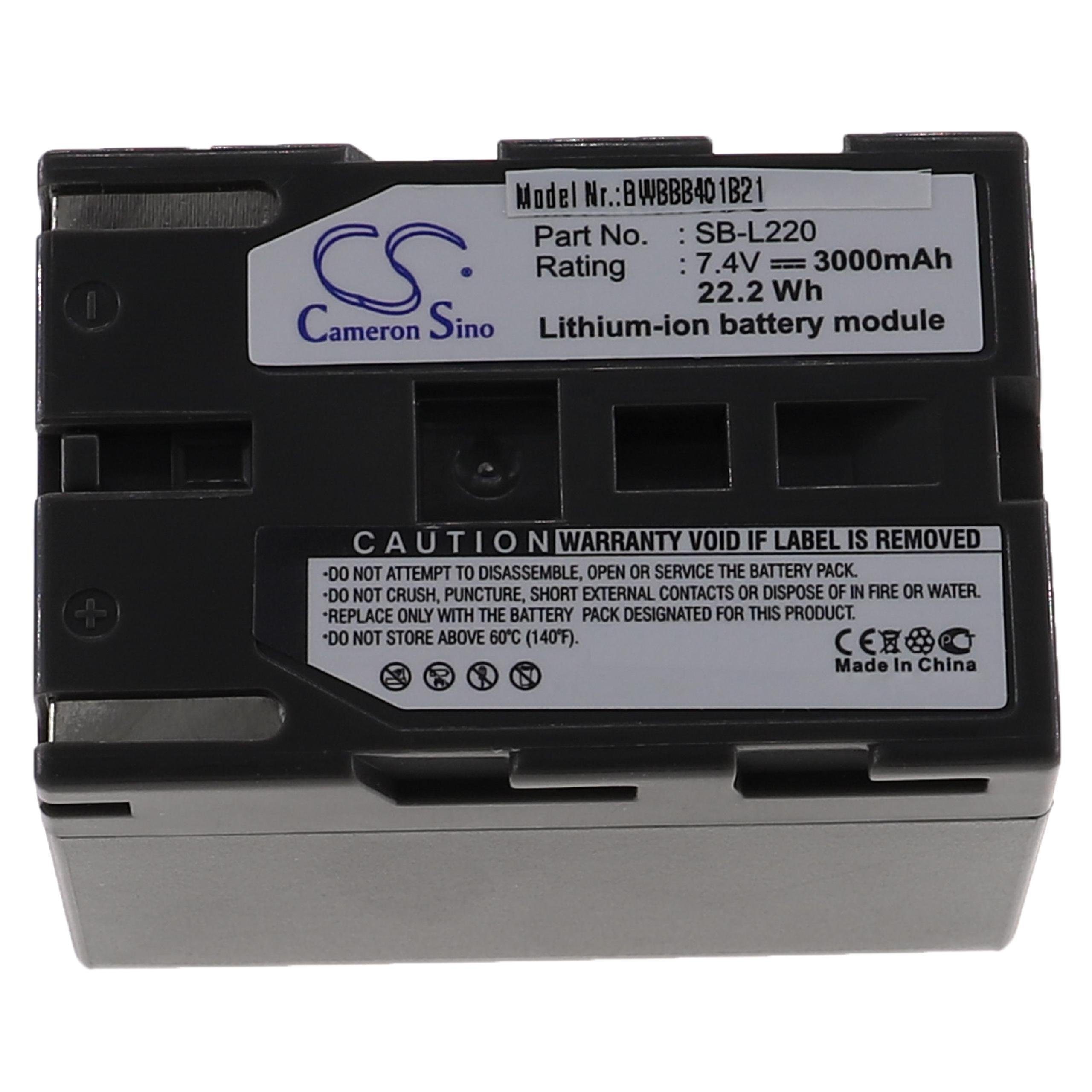 vhbw Kamera-Akku passend für Leaf Aptus 22, 65, 75 Kamera (3000mAh, 7,4V, Li-Ion) 3000 mAh