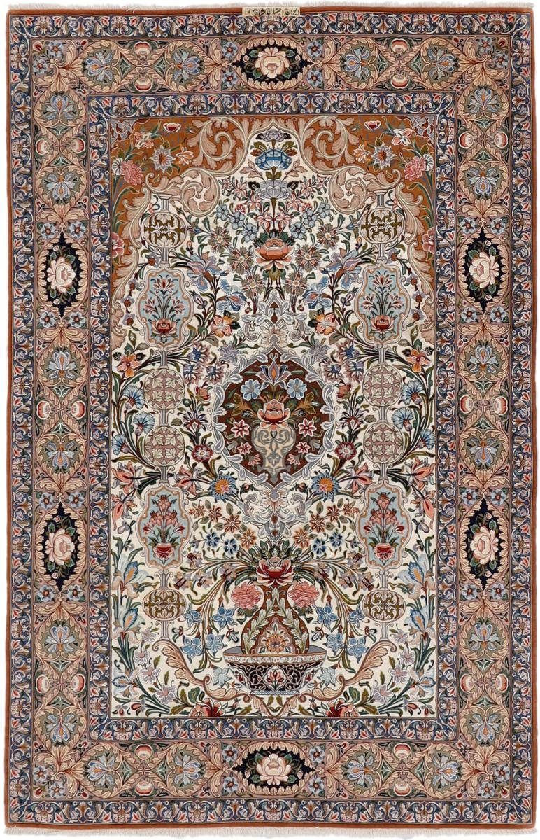 Orientteppich Isfahan Shahaupour Seidenkette 161x244 Handgeknüpfter Orientteppich, Nain Trading, rechteckig, Höhe: 6 mm