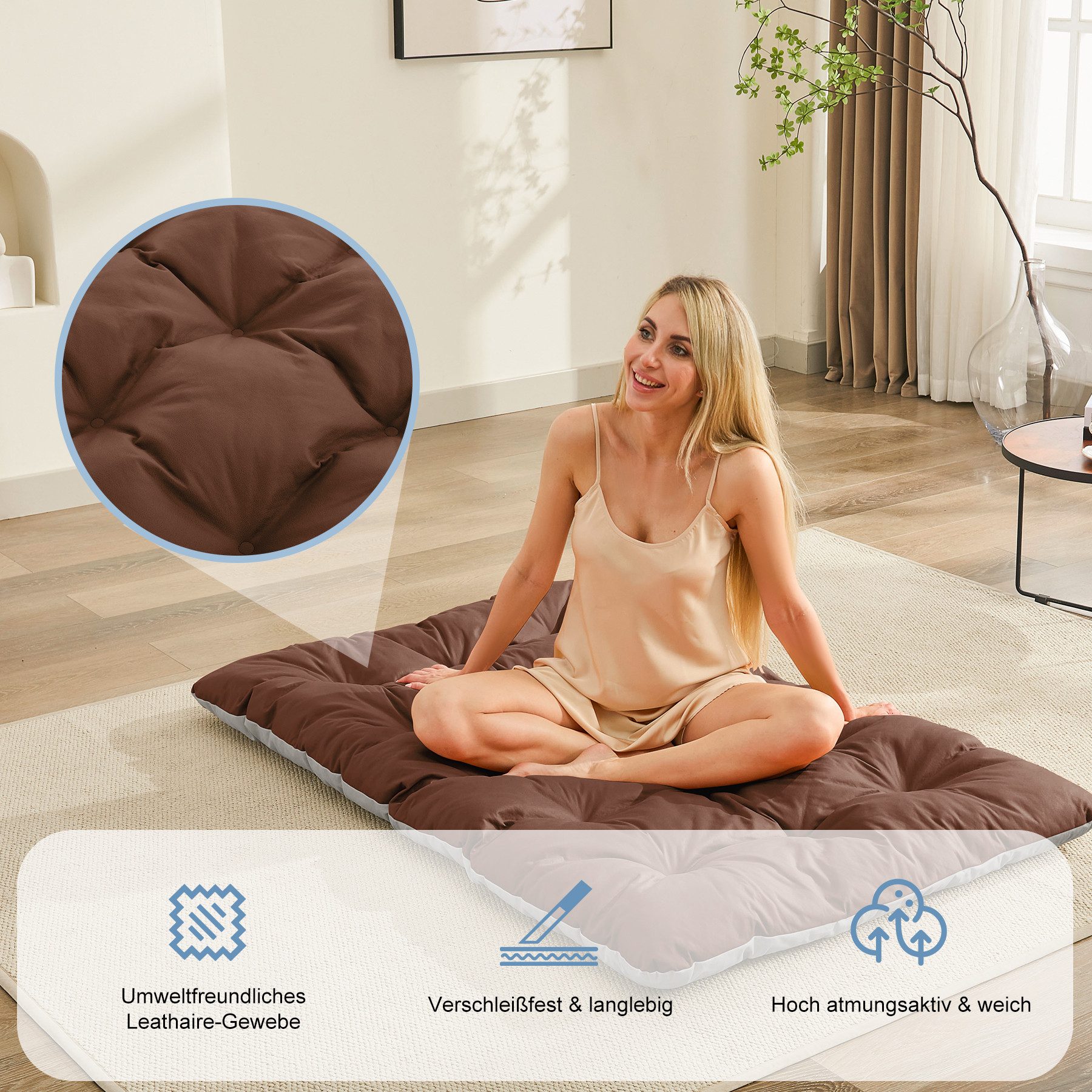 HomeMiYN Loungesessel Loungesessel Sessel Wohnzimmer Gartenliege mit Wendekissen (2er set,bestehend aus sessel mit Gepolsterten Kissen), für kinder,2 erwachsene