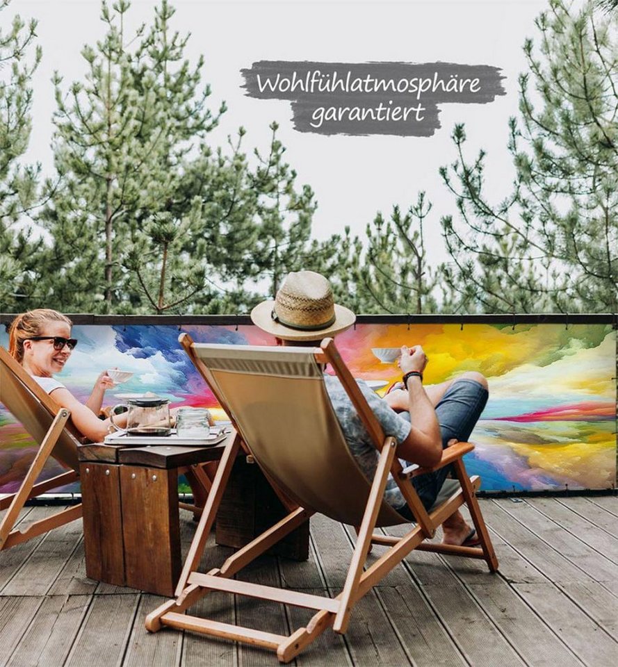 Thumbnail - MyMaxxi Sichtschutzelement Balkonbanner Horizont gemalt Balkon Sichtschutz Garten