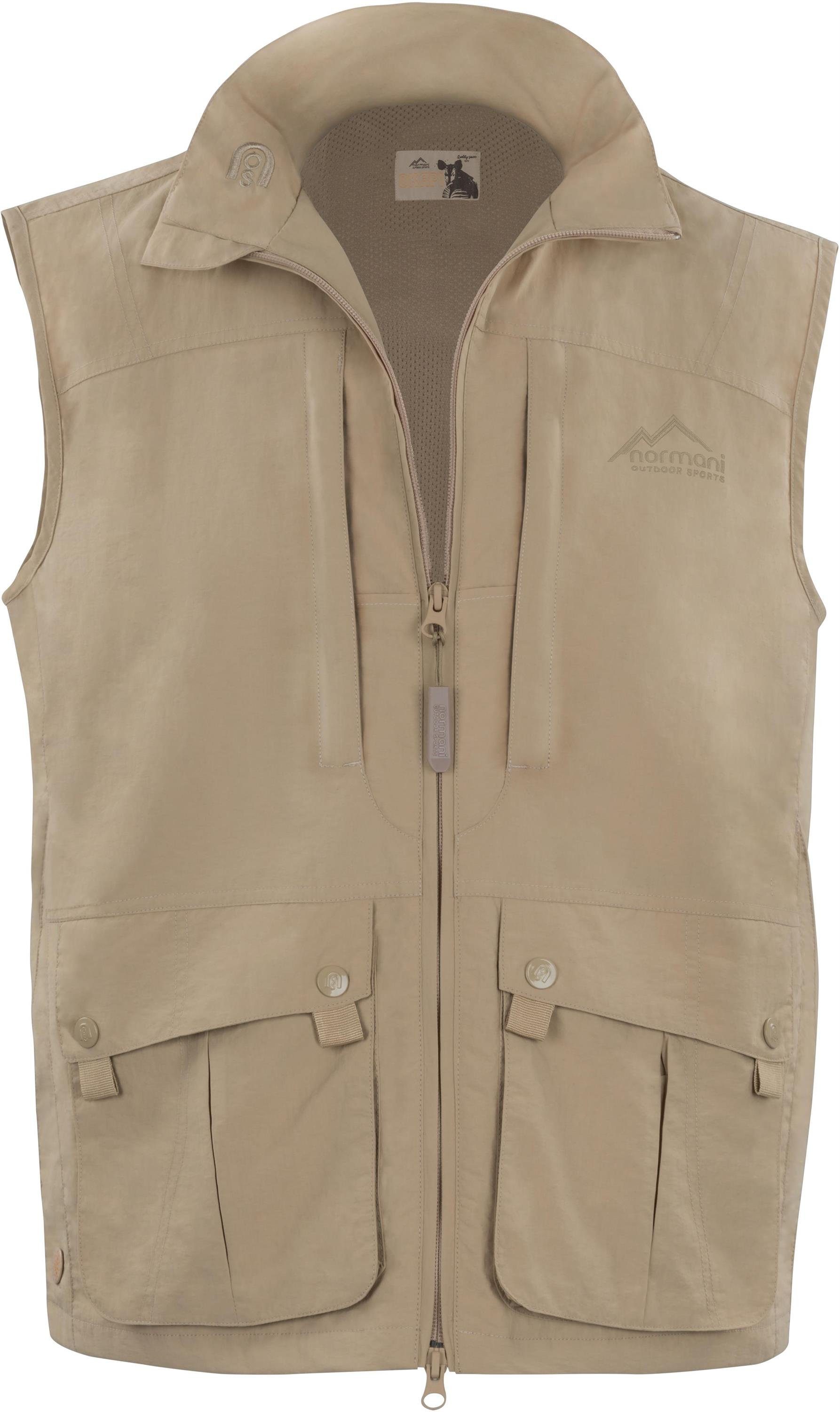 normani Funktionsweste Outdoor Weste Okapi Outdoorweste Sommerweste Angelweste Jagdweste mit Sonnenschutzmaterial