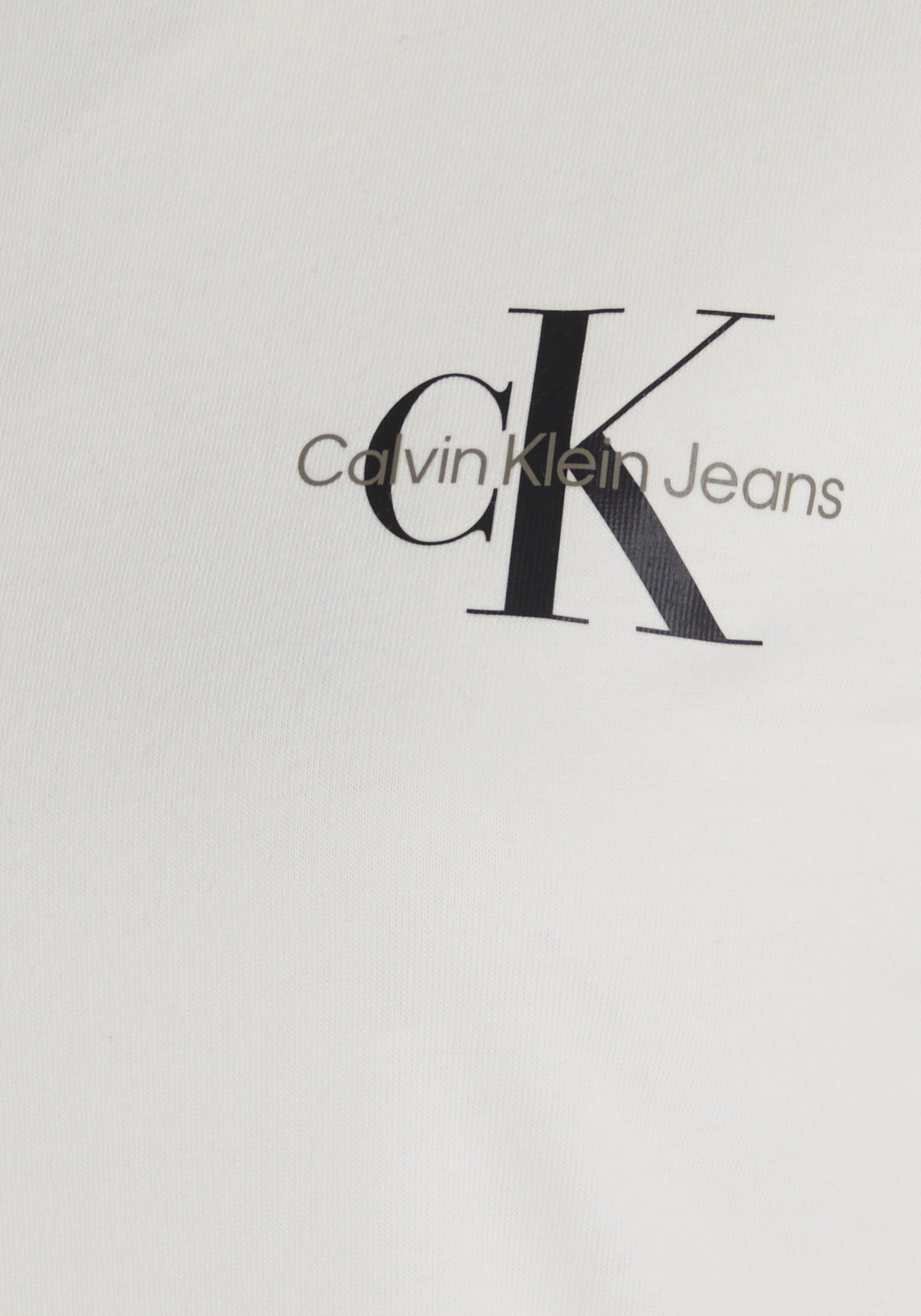 Klein TEE Jeans Calvin Jeans 2-PACK 2-tlg., Klein mit weiß der SLIM Calvin 2er-Pack) Brust auf Logoprint Rundhalsshirt MONOLOGO (Packung,