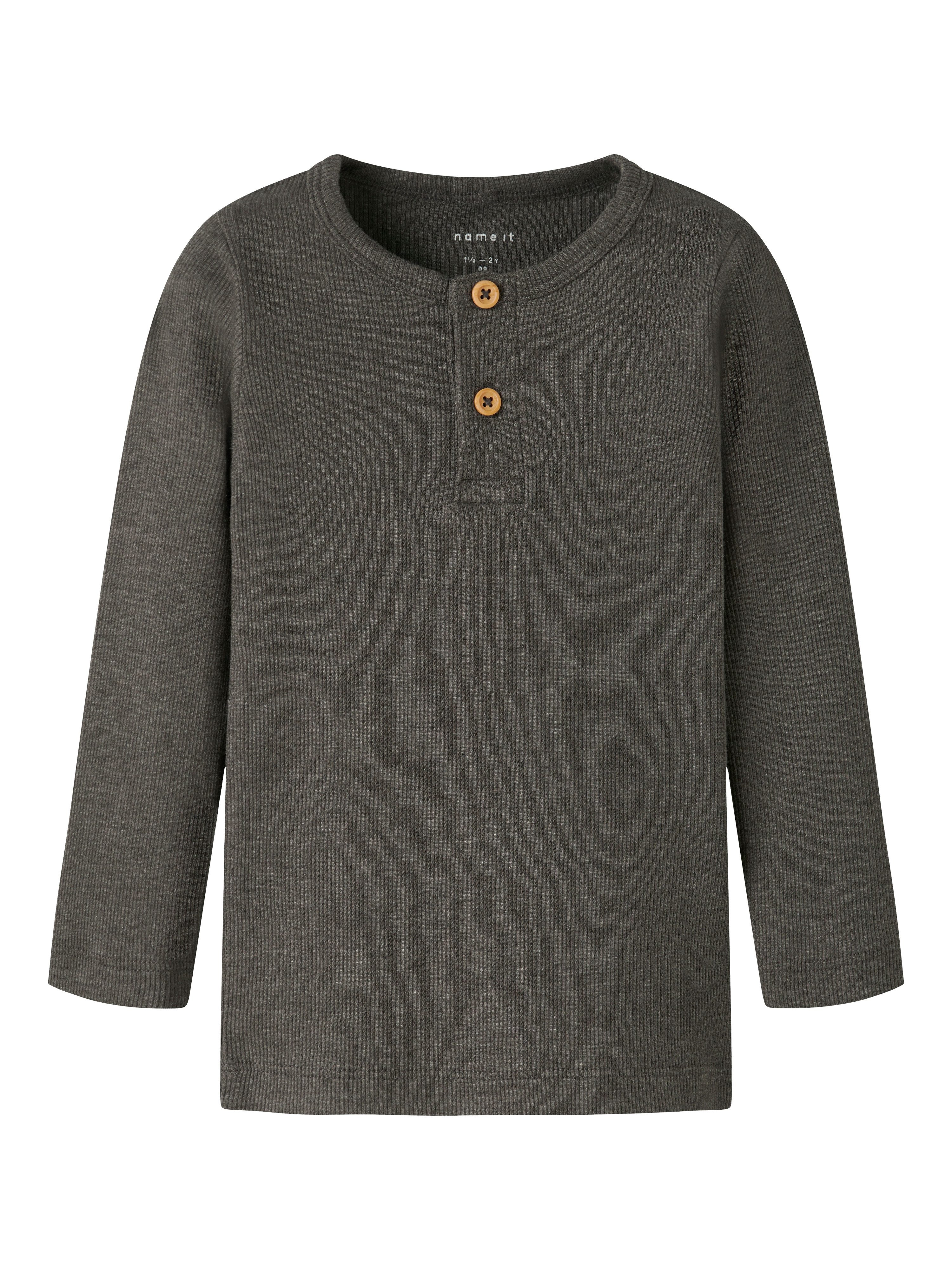 Name It Langarmshirt NMMKAB LS TOP NOOS Im Henley-Stil - mit kurzer Knopfleise, normal geschnitten