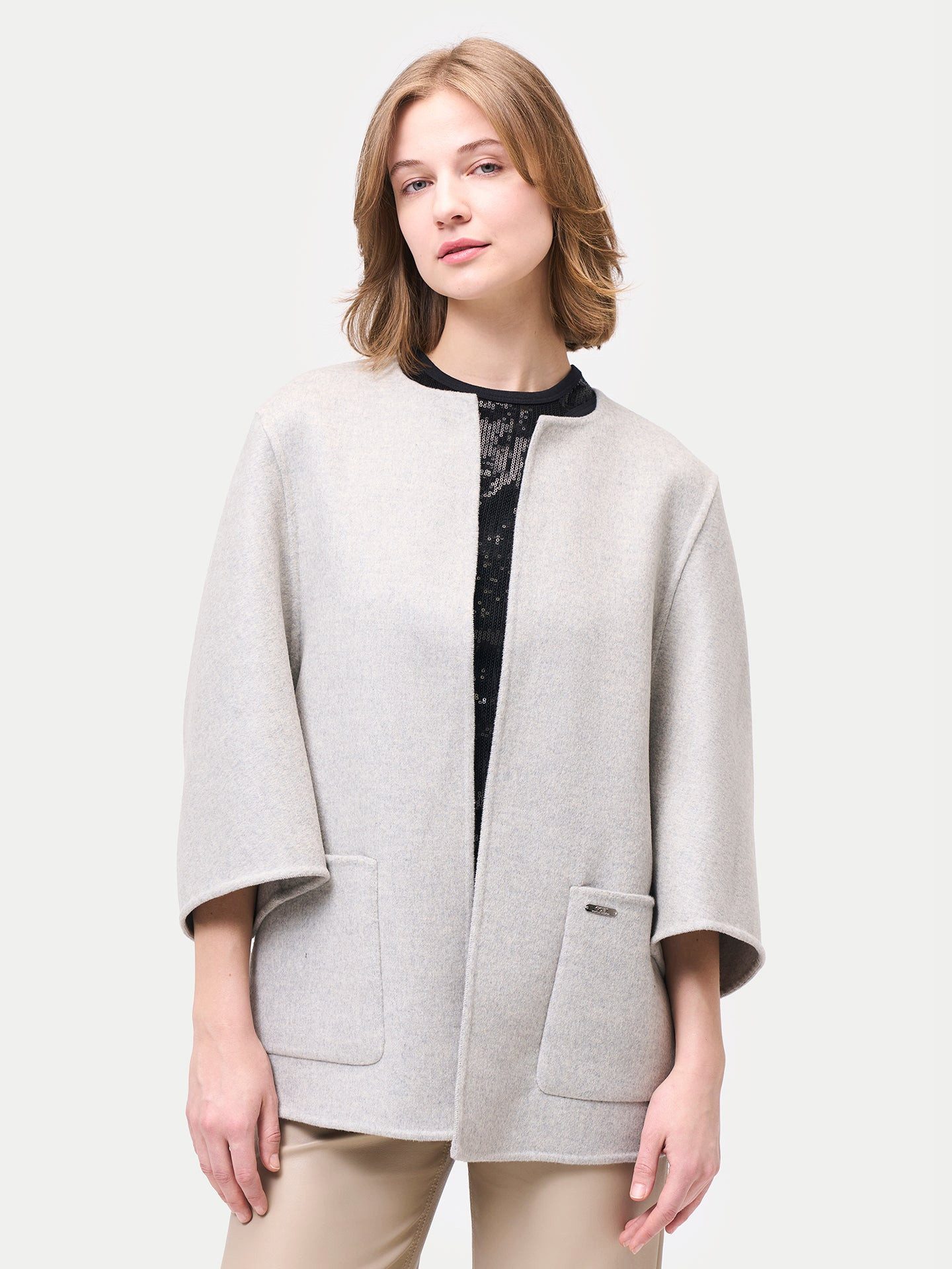 GOBI Cashmere Poncho Ponchojacke aus Kaschmir mit Tasche