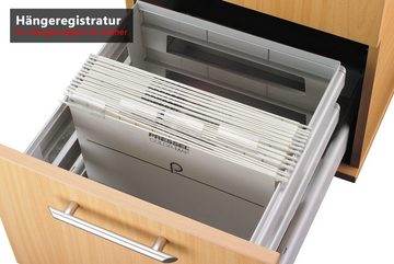 bümö Container office Standcontainer - mit Hängeregistratur Dekor: Grau mit Relinggriff (Kunststoff)