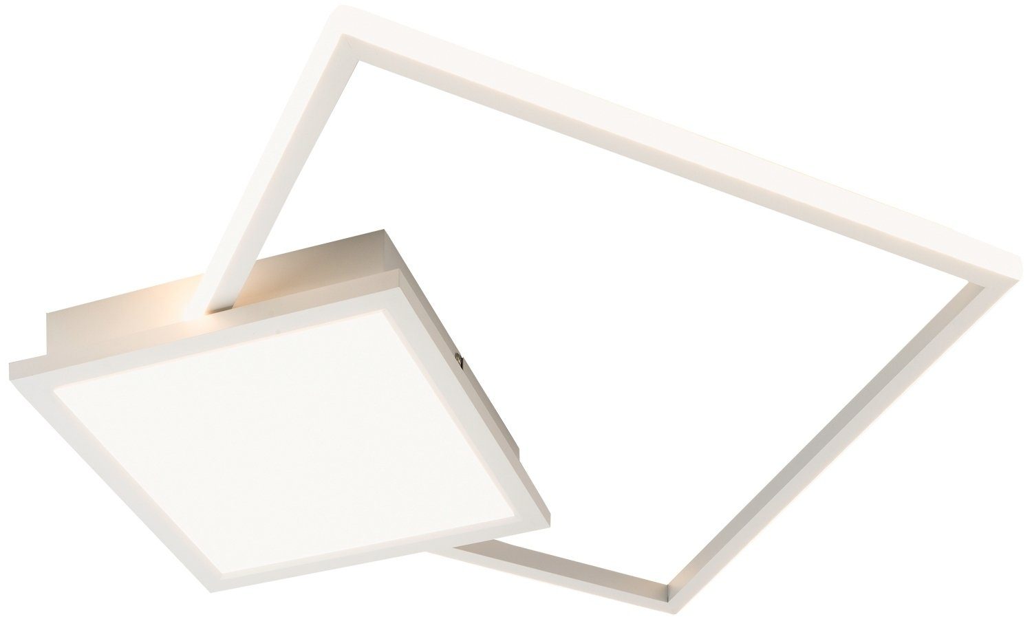 casa NOVA LED Deckenleuchte JIMBO, Weiß, 2-flammig, Aluminium, LED fest integriert, Warmweiß, Deckenlampe, B 64 cm x T 64 cm