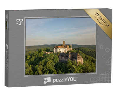 puzzleYOU Puzzle Luftaufnahme der Wartburg nahe Eisenach, 48 Puzzleteile, puzzleYOU-Kollektionen