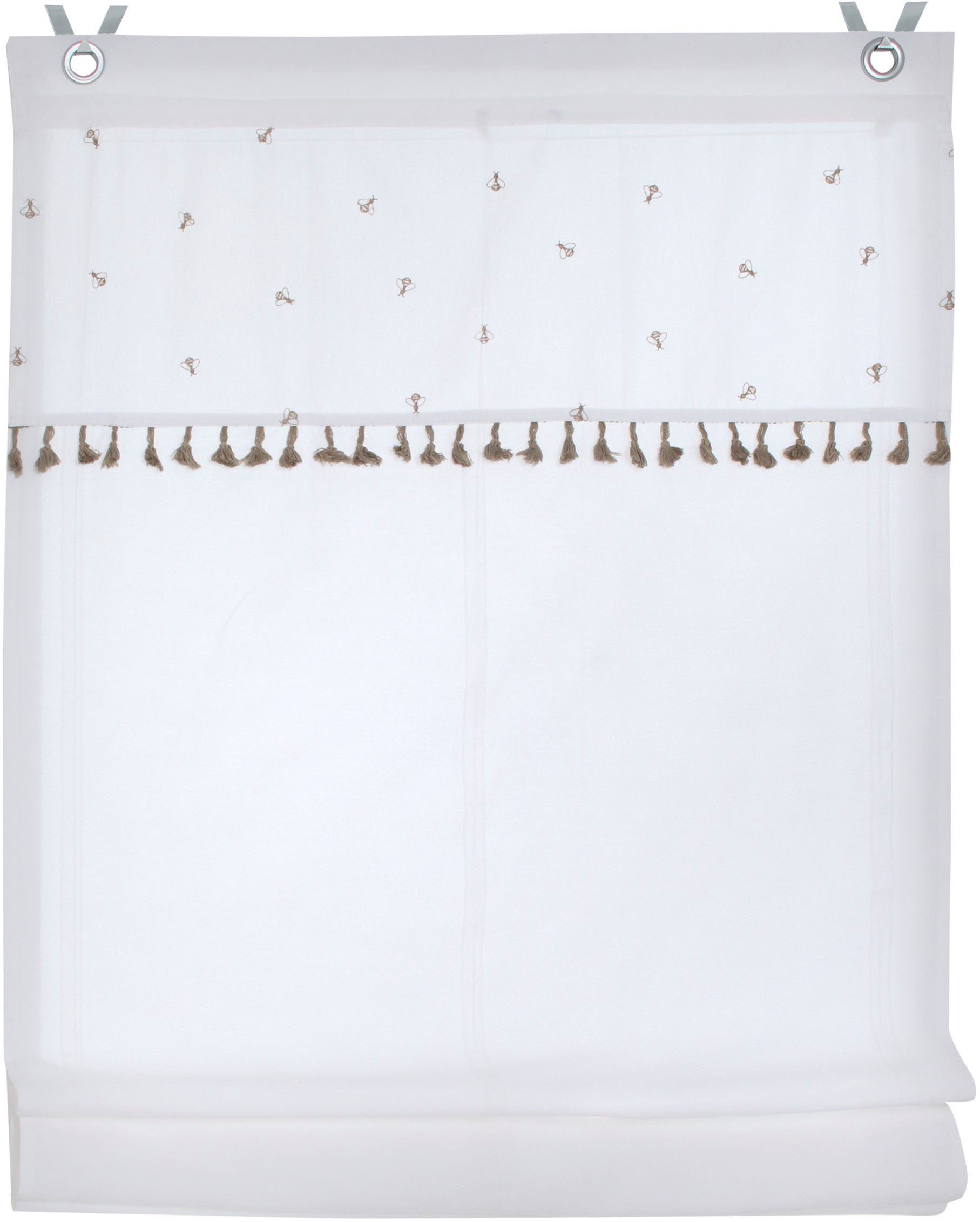 Kutti Raffrollo Honey, mit Hakenaufhängung, ohne Bohren, weiß, Baumwolle, b günstig online kaufen