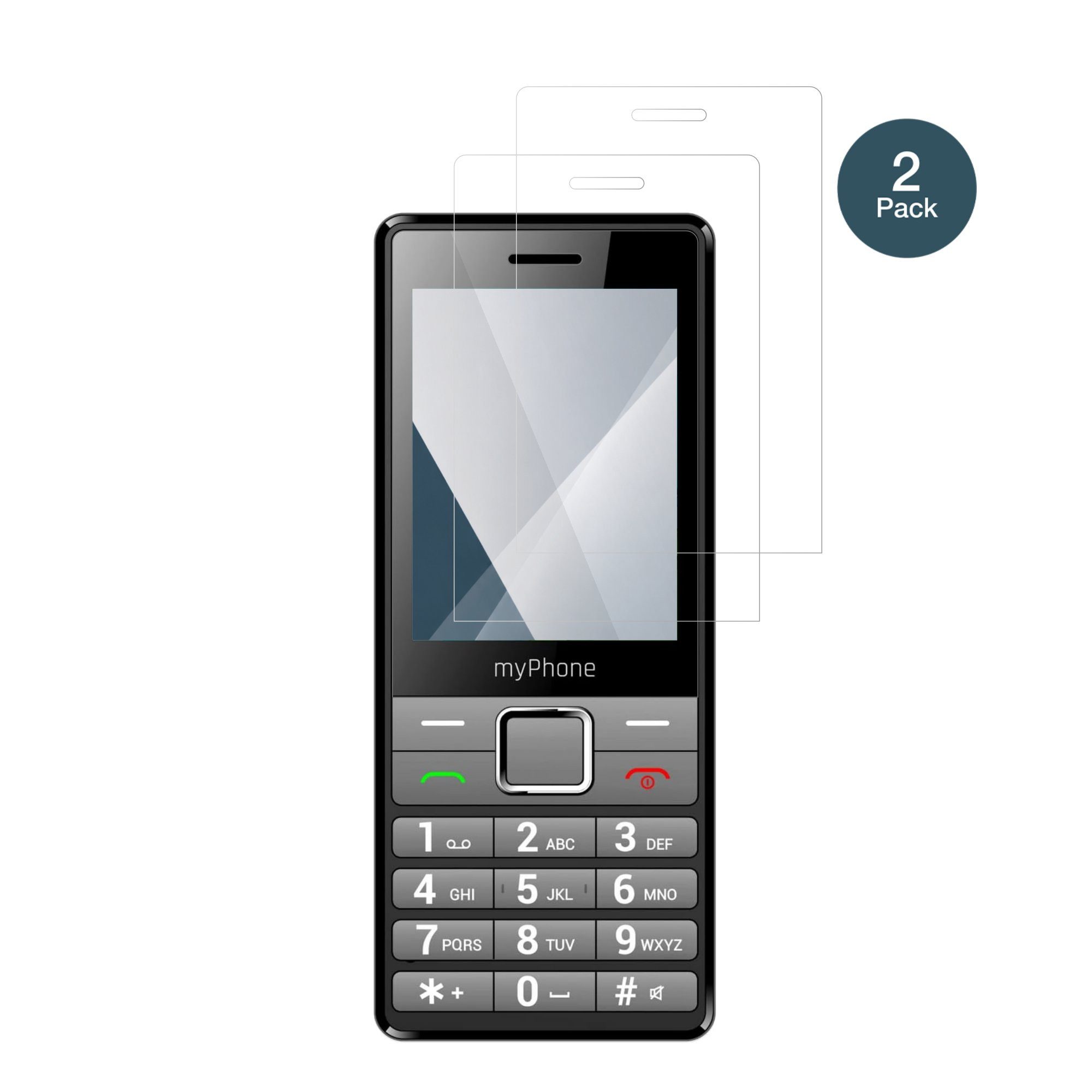 dipos Displayschutzfolie Schutzfolie für MP myPhone 7340 LTE, 2 Stück, Displayschutz Schutz Folie Made in Germany