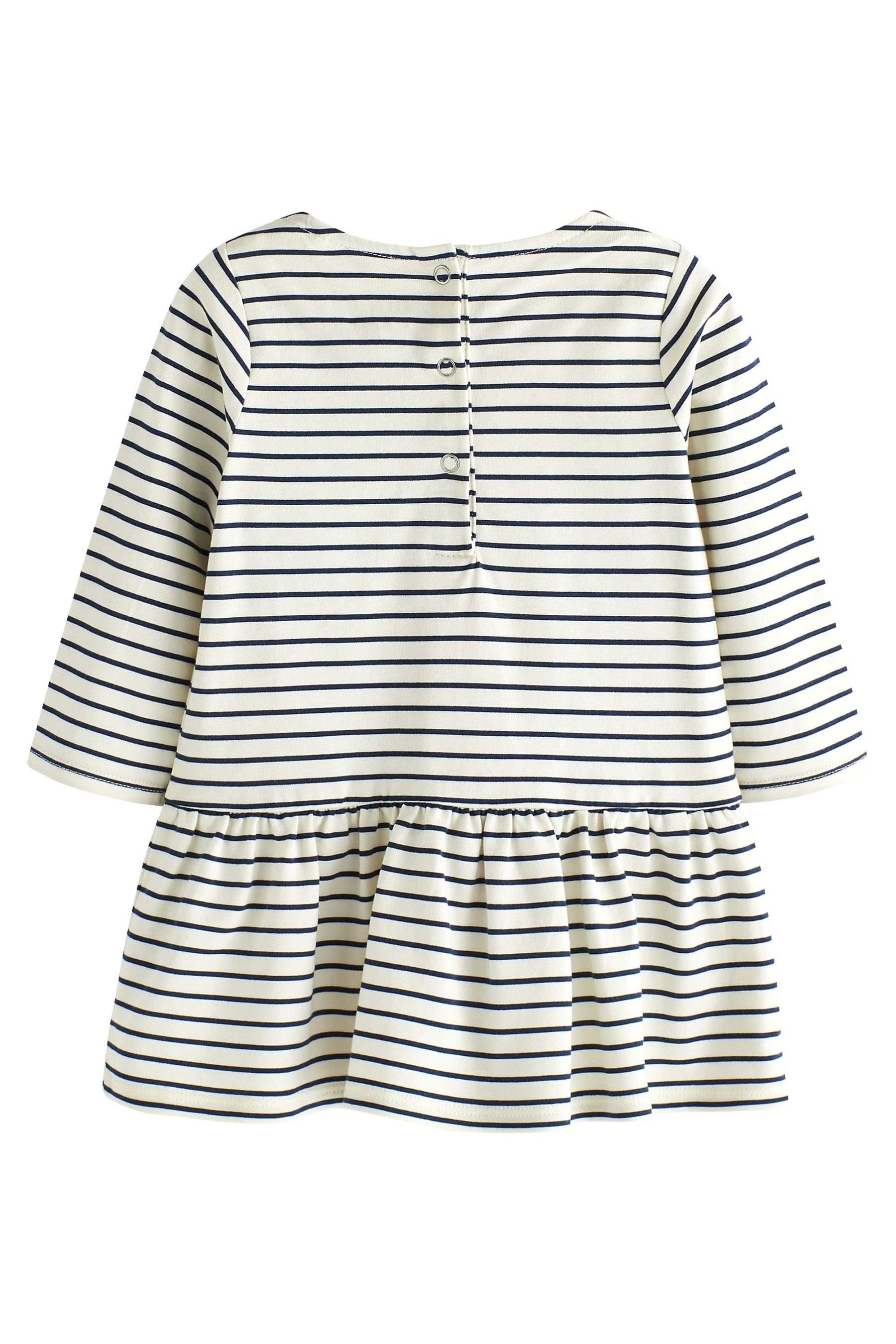 Rüschen mit 2er-Pack Jerseykleid (2-tlg) Character Baby-Kleid Jersey aus Stripe Navy Next