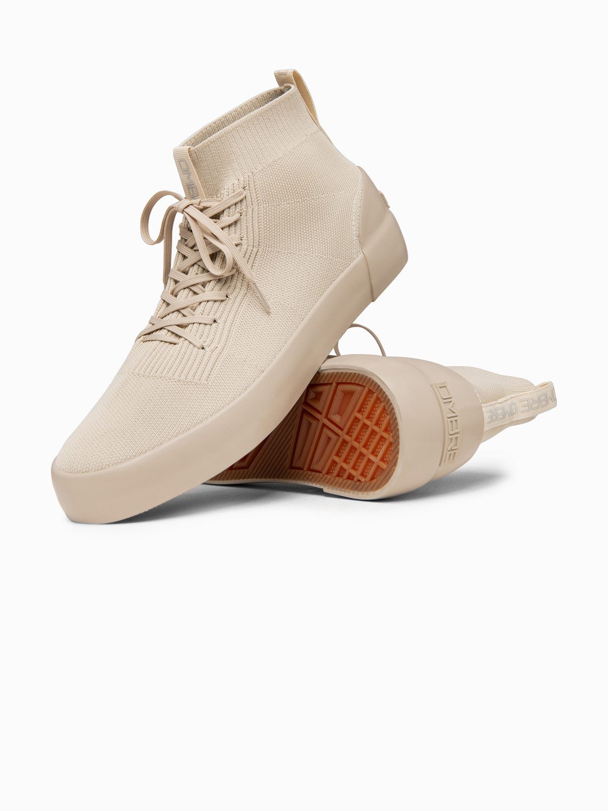 OMBRE Herren Sneaker mit hoher Schaftstruktur casual Beige 44 Sneaker (kein Set, 1-tlg)