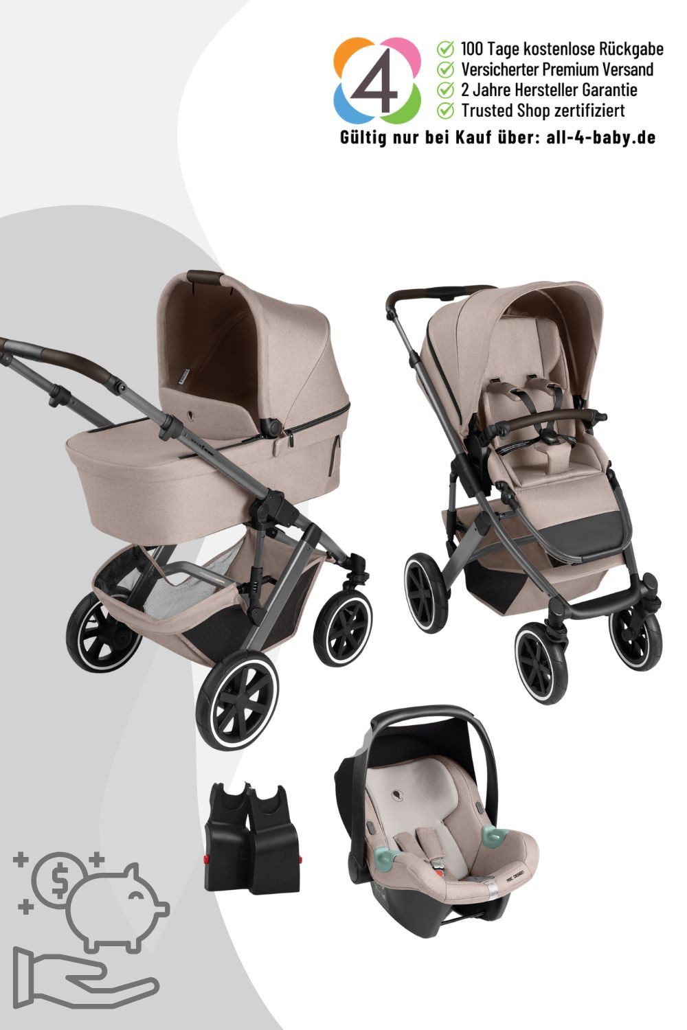 ABC Design Kombi-Kinderwagen Salsa 5 Air i3in1 Aktion inkl. Tulip Babyschale und Adapter