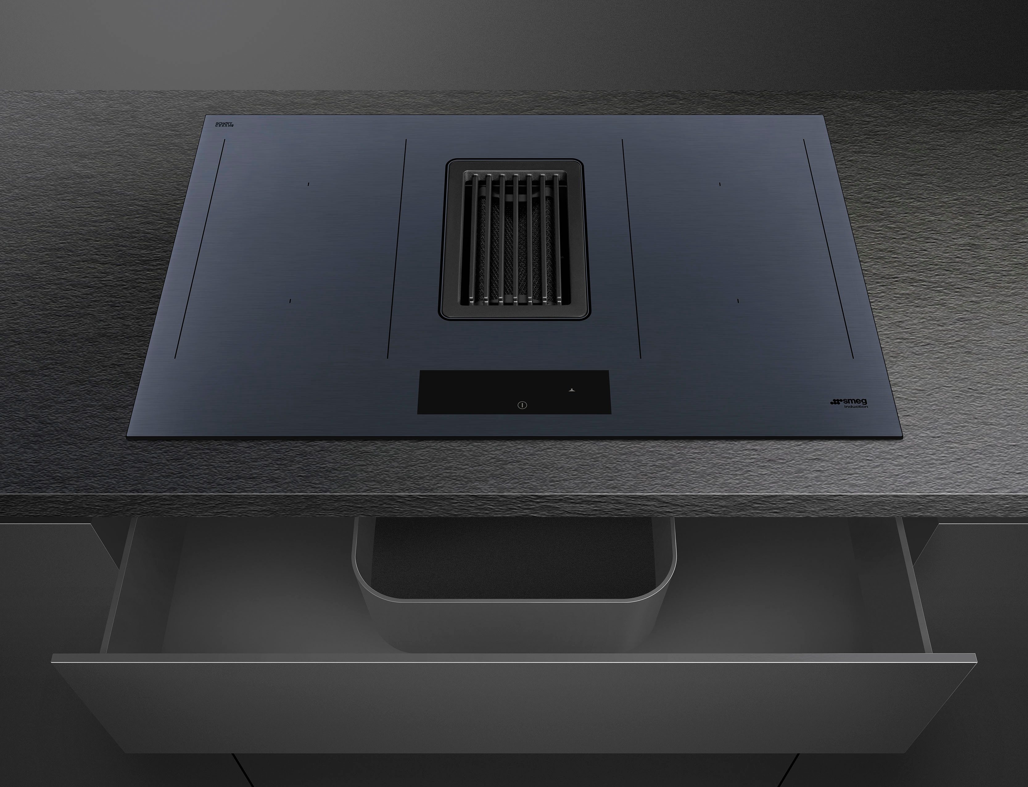 Smeg Kochfeld mit Dunstabzug HOBD182DG, mit Dunstabzug