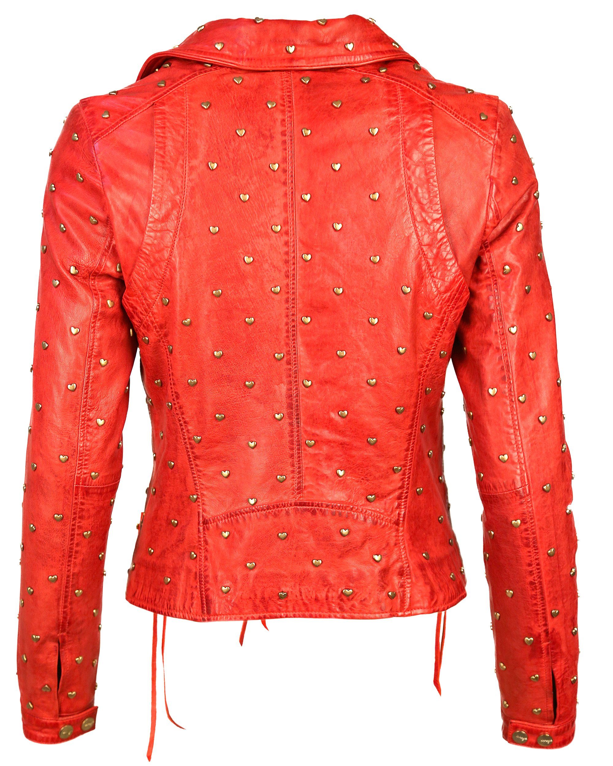 red Lederjacke Maze Heart