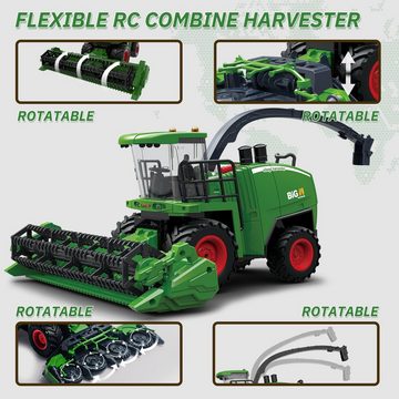 Esun RC-Traktor Mähdrescher ferngesteuert, Mähdrescher Spielzeug ab 3 4 5 6 Jahre, (SET, Komplettset), Bauernhof Spielzeug mit Sprühen, Licht und Ton