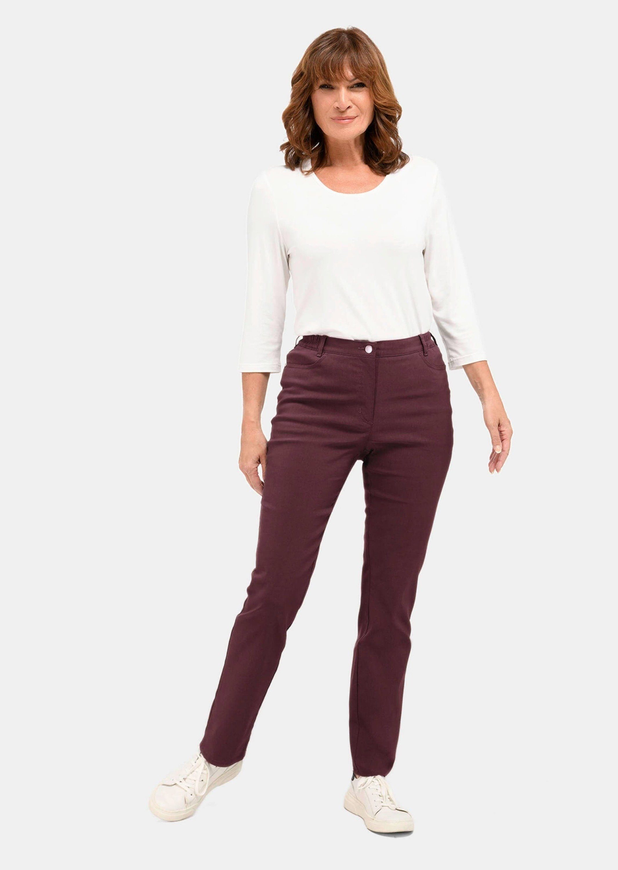 Super-Stretch-Hose Stoffhose bordeaux Perfekte GOLDNER CARLA