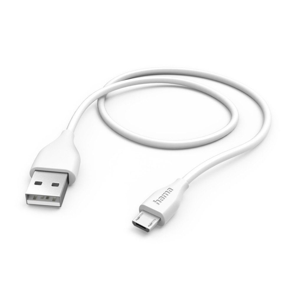 Hama Hama Ladekabel USB-A auf Micro-USB 1,5m weiß Smartphone-Adapter USB-A auf Micro-USB zu Micro-USB