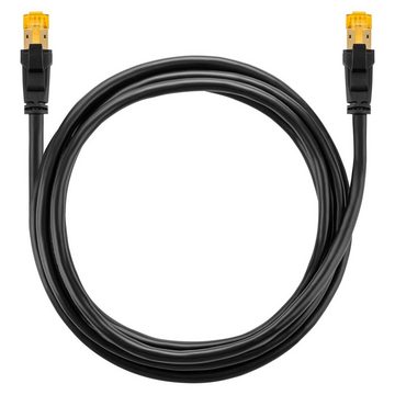 SEBSON LAN Kabel 1m CAT 8 rund, Netzwerkkabel 40 Gbit/s 2000MHz, RJ45 Stecker Netzkabel, (100 cm)