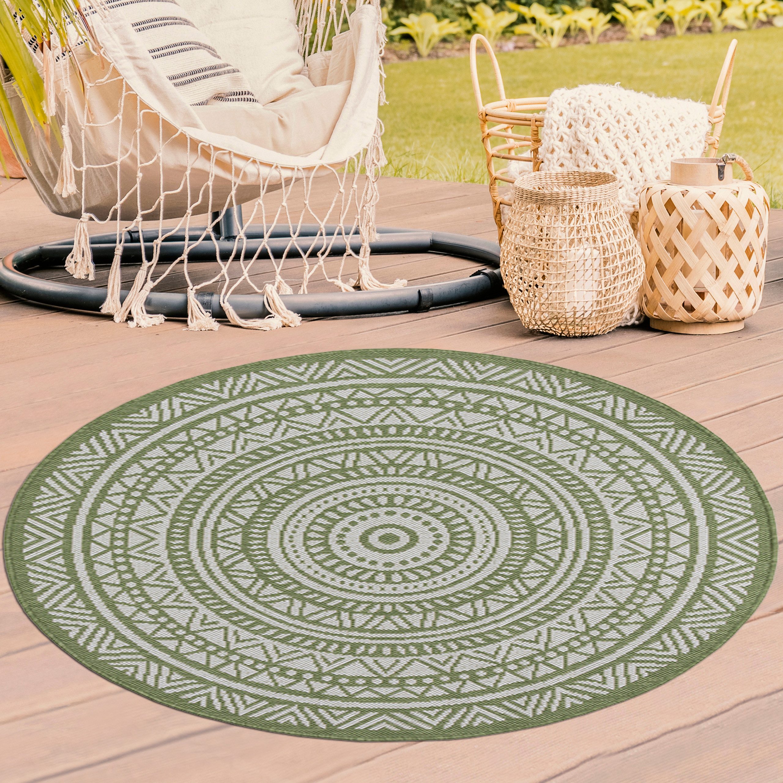 TeppichHome24 Outdoorteppich Runder Teppich mit modernem günstig online kaufen