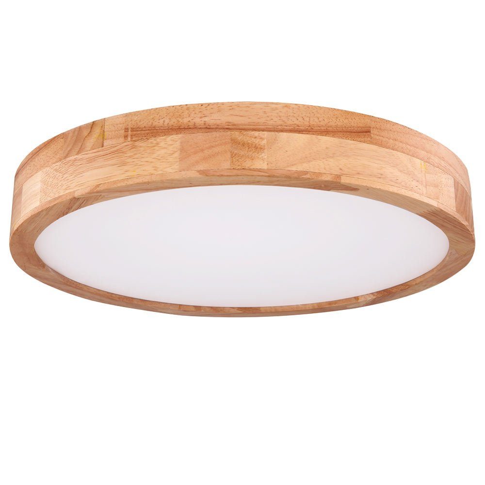 etc-shop LED Deckenleuchte, LED Holz Lampe Tageslicht dimmbar Leuchte Optik Decken