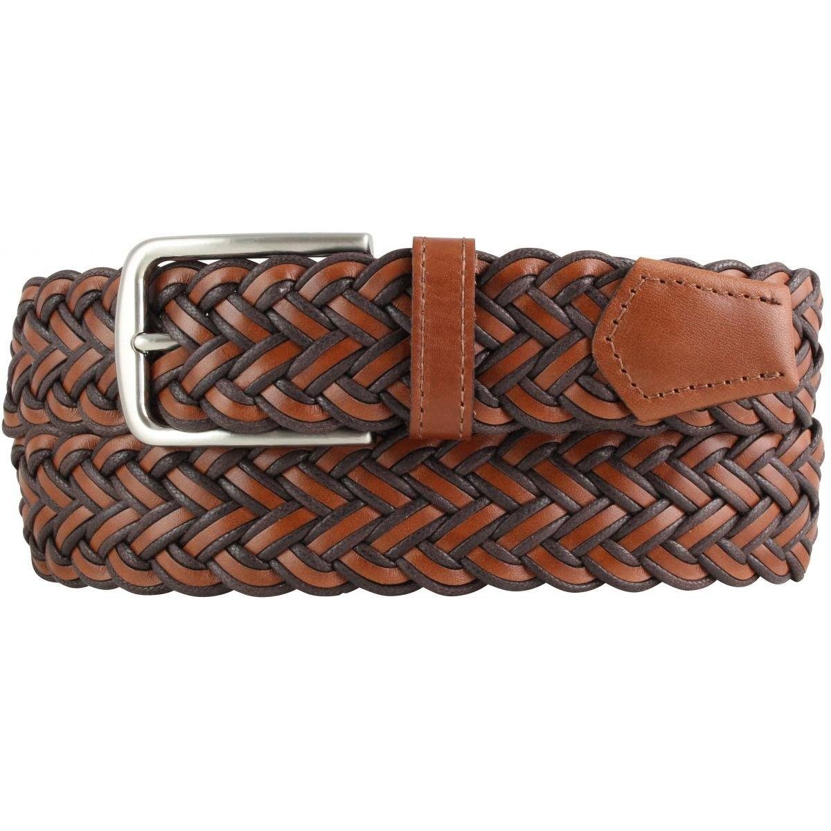 BELTINGER Ledergürtel Flecht-Gürtel aus Leder 3,5 cm - Flecht-Ledergürtel für Damen Herren 3 (1-St)