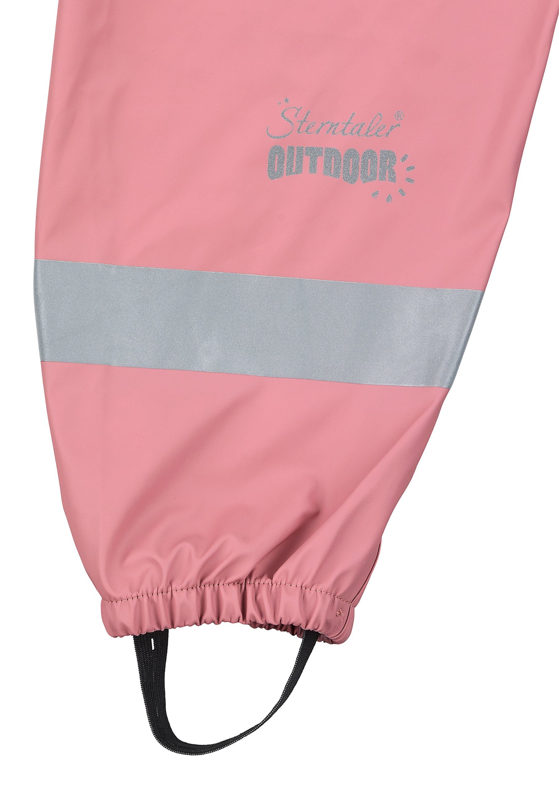 Kinder Regenträgerhose Hosenträger Reflektoren, süßen verstellbar rosa mit Regenhose mit Regenträgerhose (1-tlg., Sterntaler® Motiven) Matschhosenträger Regenhose mit Druckknöpfen, ungefüttert