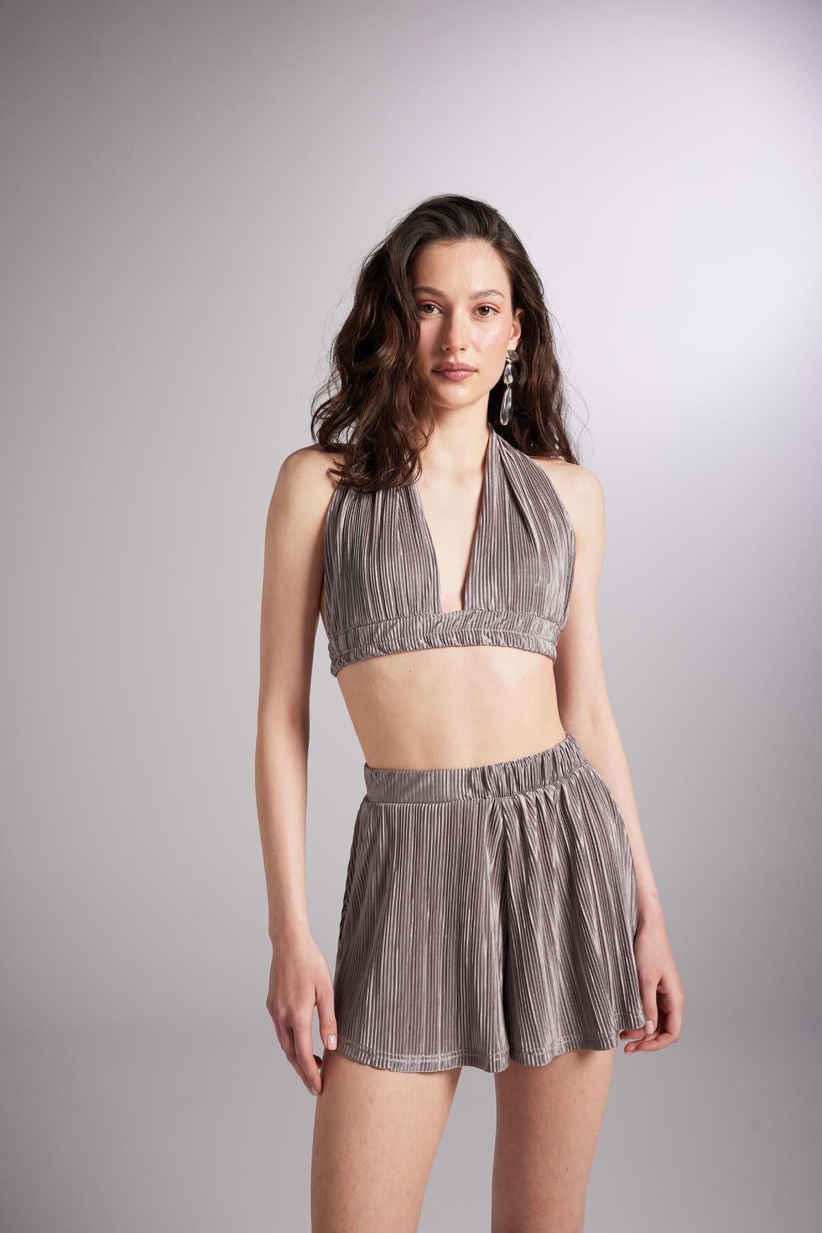 HOLLY LOLLY Blusenbody Weiches Bustier mit Bindegürtel