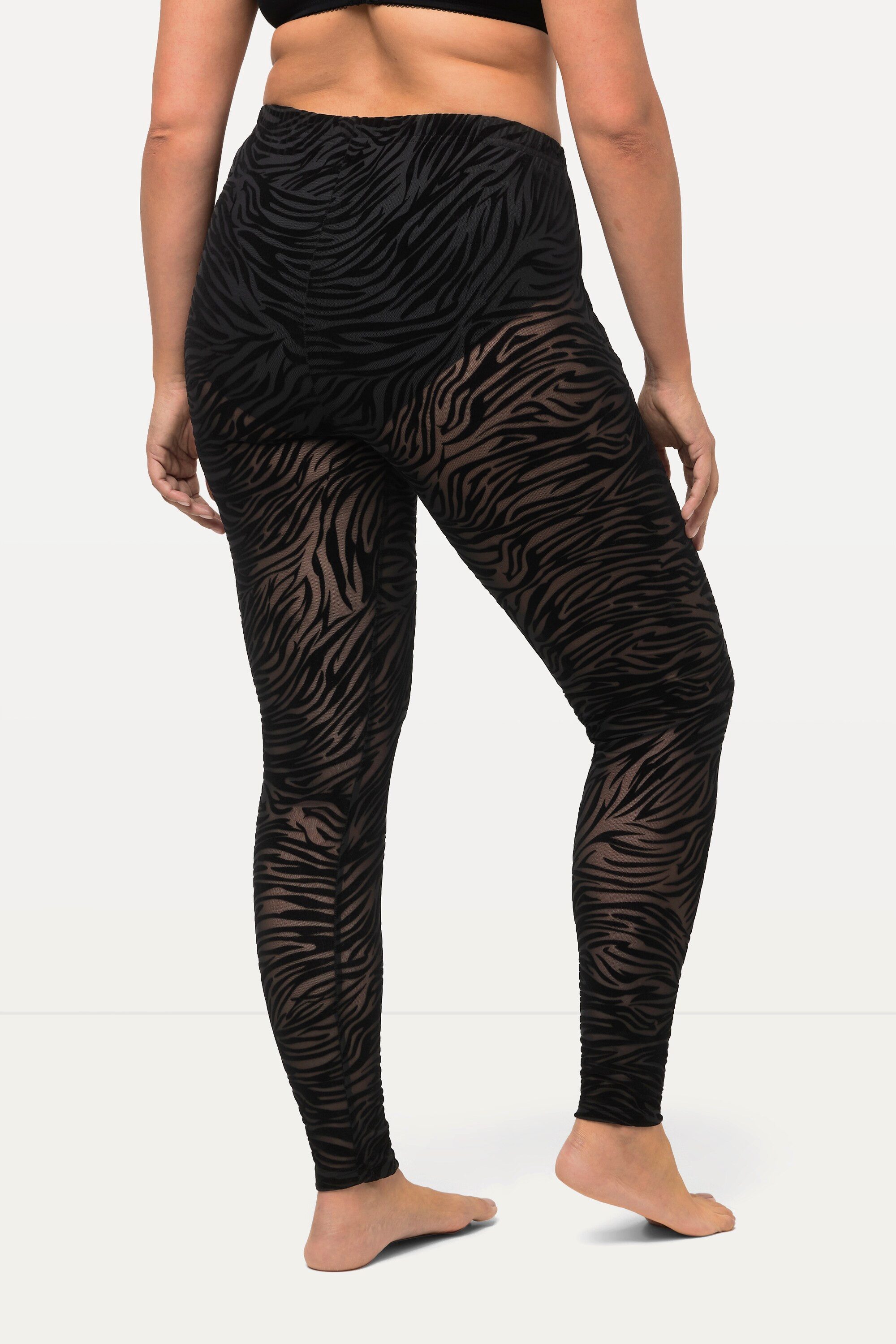 Ulla Popken Feinstrumpfhose Strumpf-Leggings Mesh Animalmuster
