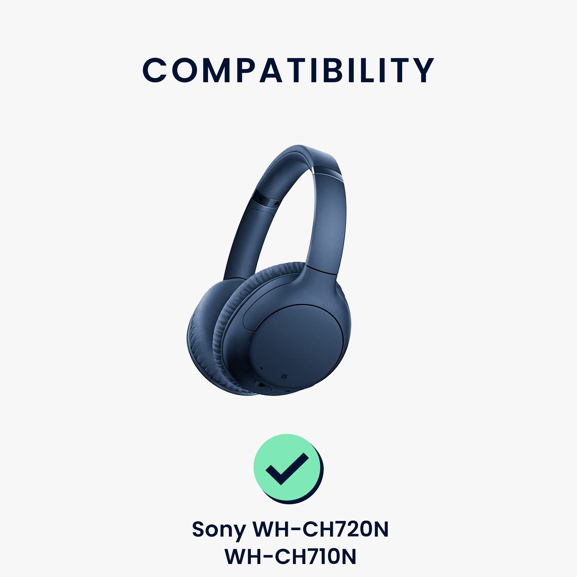 Ear Ohr kwmobile für Polster - Over Headphones) WH-CH710N Kunstleder Kopfhörer Ohrpolster Sony für Polster (Ohrpolster WH-CH720N 2x /