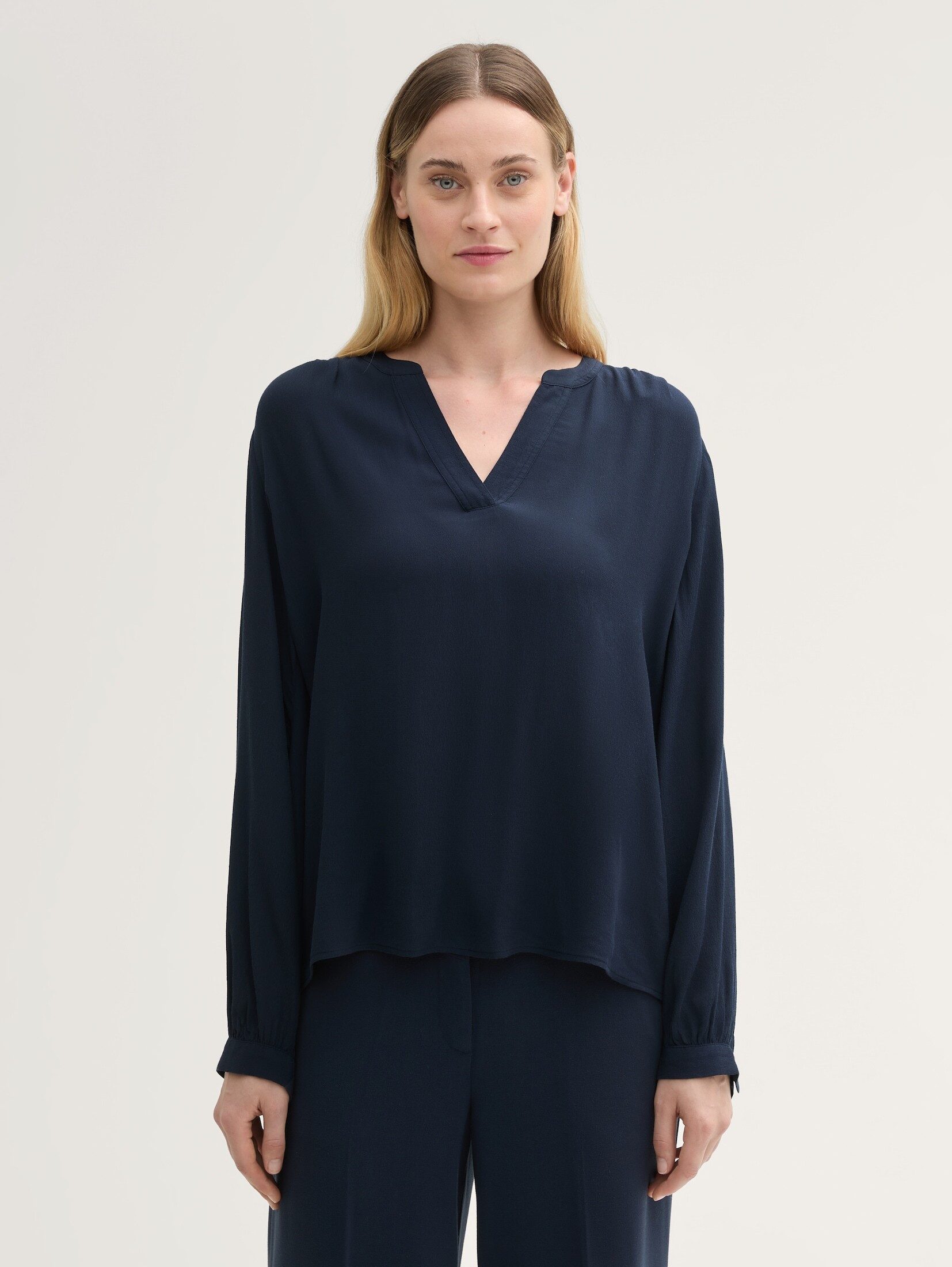 Langarmbluse Bluse mit LENZING™ ECOVERO™
