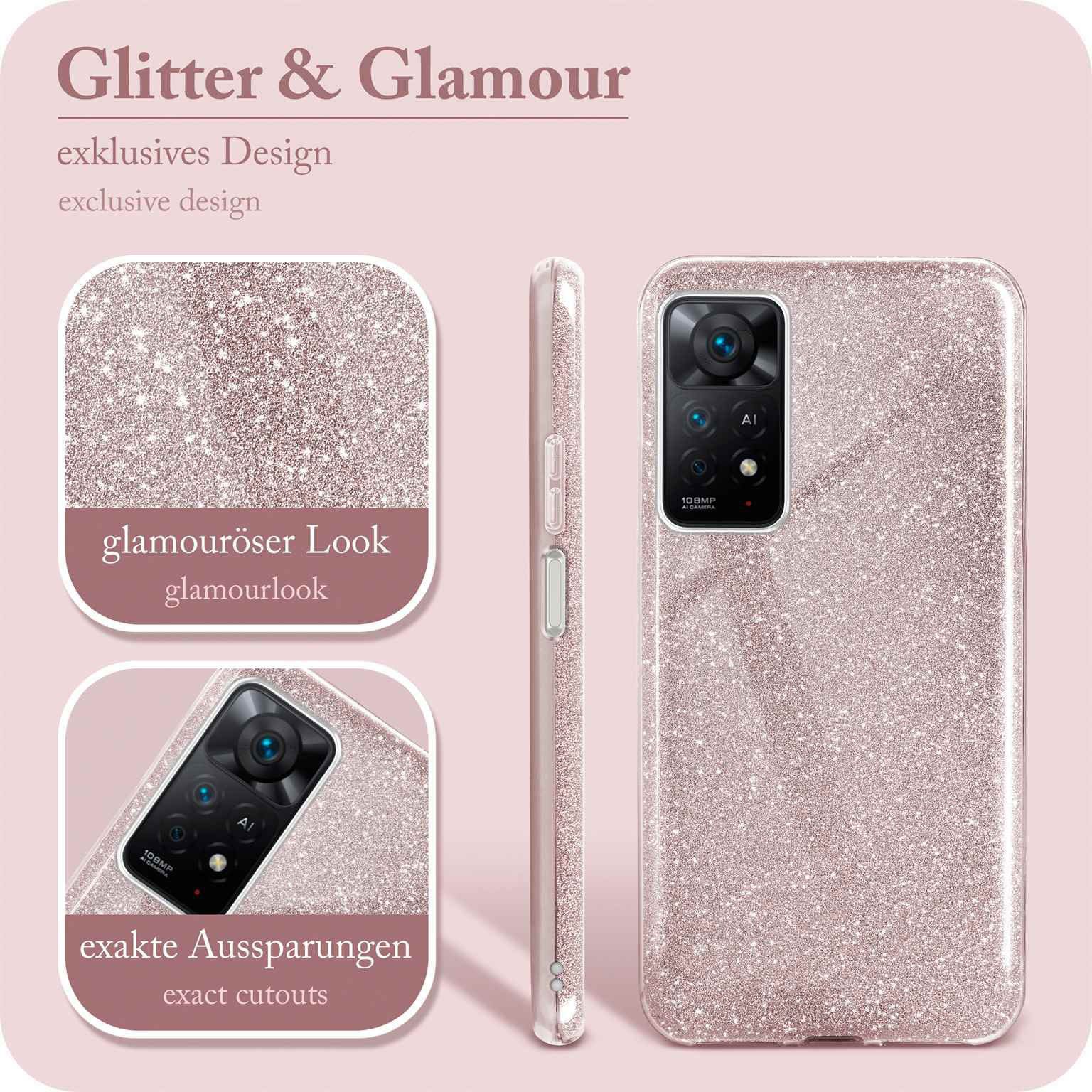 ONEFLOW Handyhülle für Redmi Note 11 Pro Glitzer Hülle Glitter Case Rosa 6,67 Zoll, Hülle Glitzernd Dünne Schutzhülle mit Kameraschutz Frauen Glitzerhülle