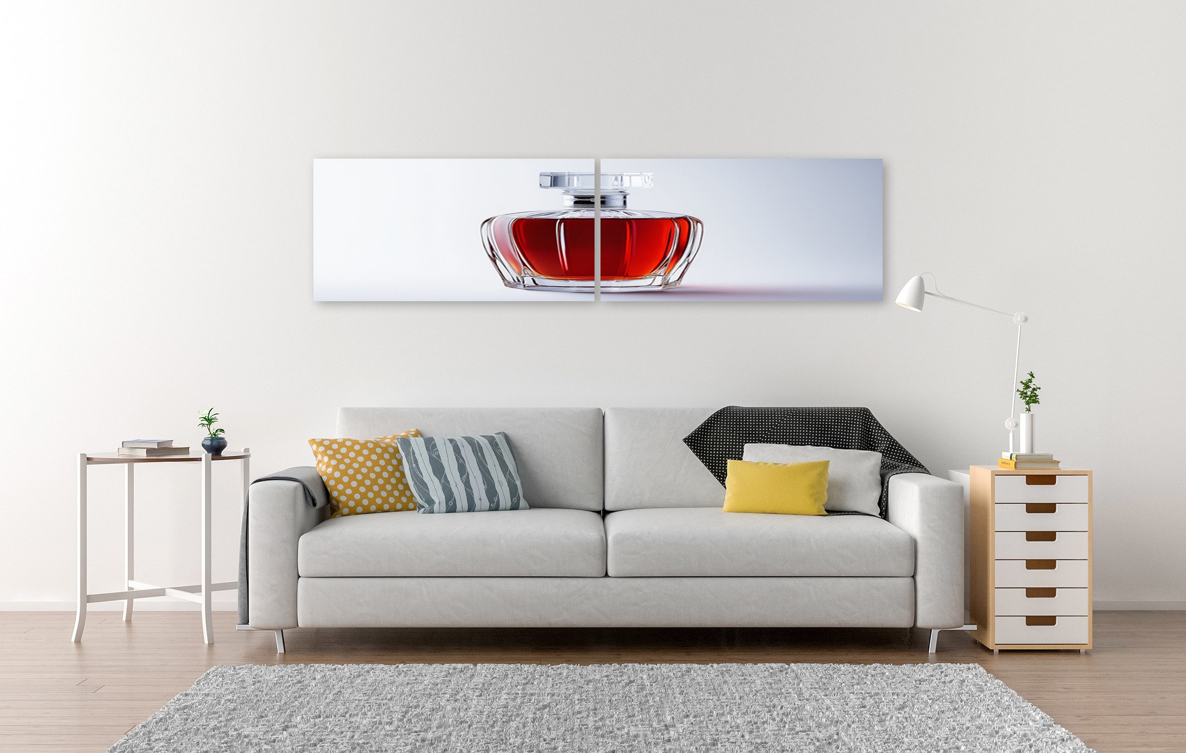 islandburner Leinwandbild, Luxuriöser Whisky in eleganter Glasflasche