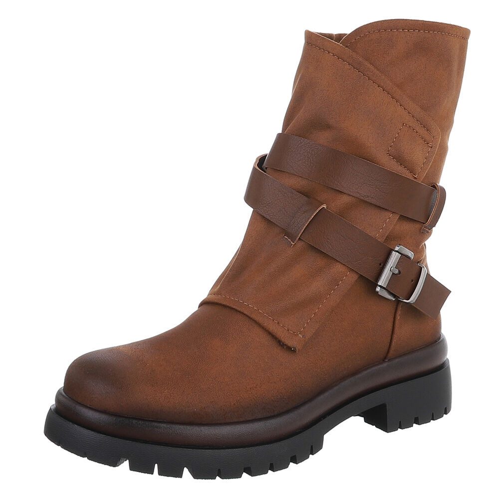 Ital-Design Modische Boots mit Riemen und profiliertem Absatz Westernstiefe günstig online kaufen