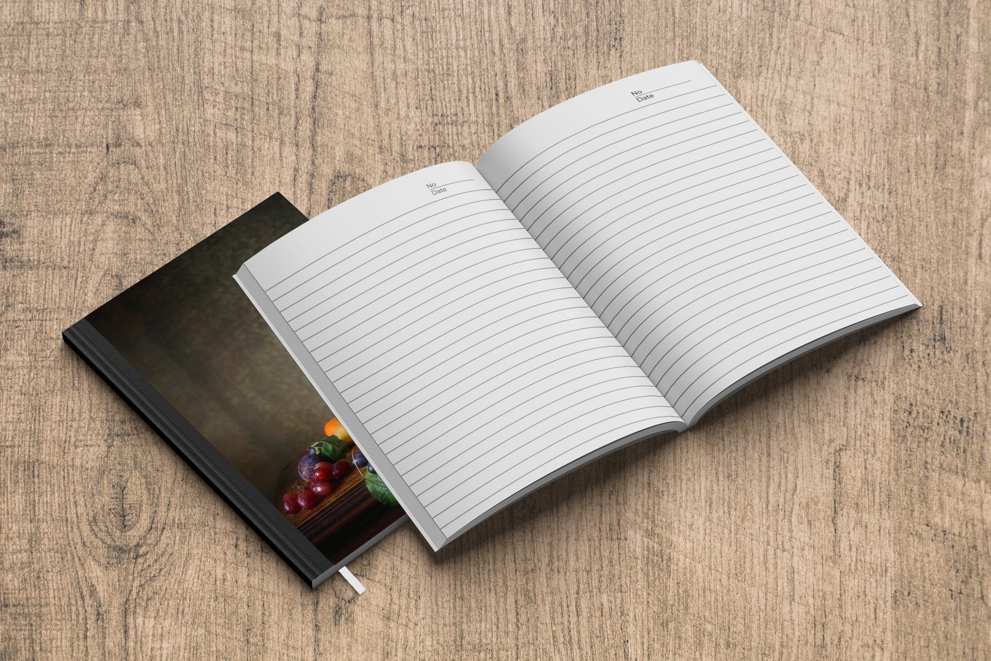 MuchoWow Stilleben Haushaltsbuch Notizbuch 98 Obst Journal, - Rustikal - - Tasse, A5, - Tisch Merkzettel, Notizheft, Tagebuch, Seiten,
